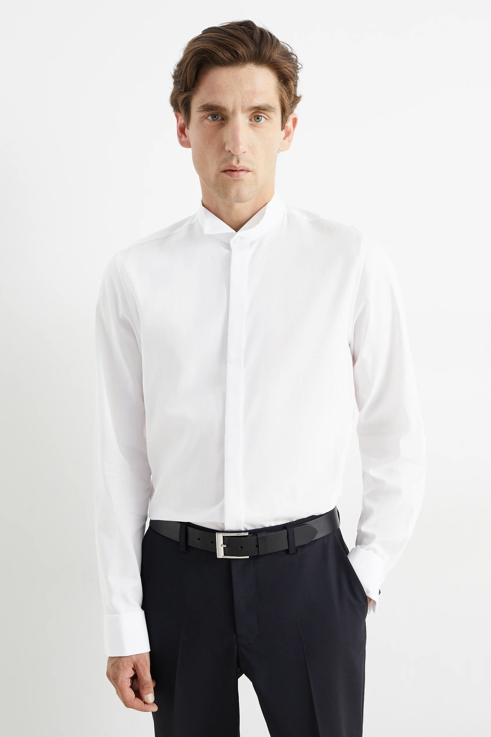 Tuxedo shirt - slim fit - wing collar - easy-iron