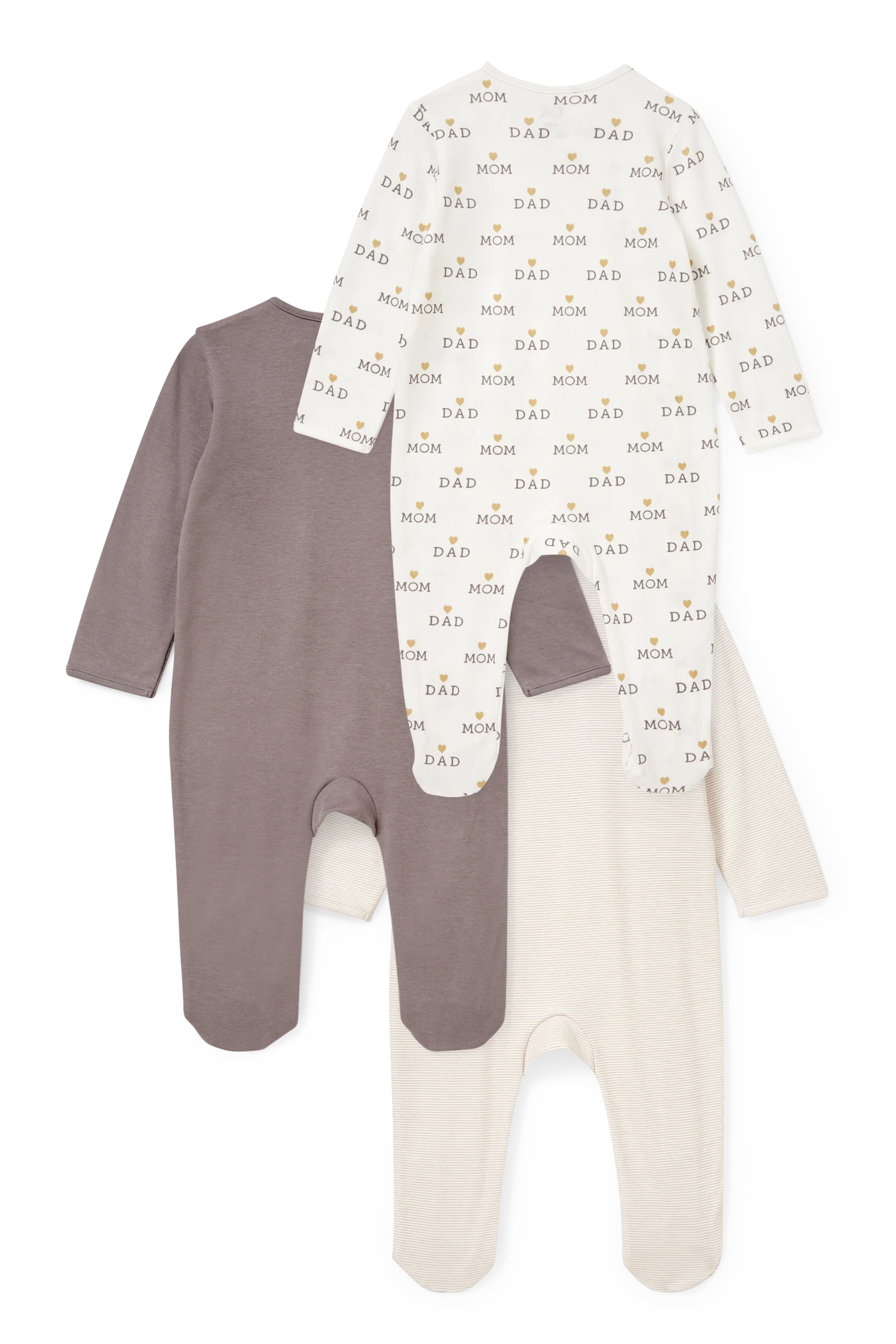 Multipack of 3 - baby sleepsuit