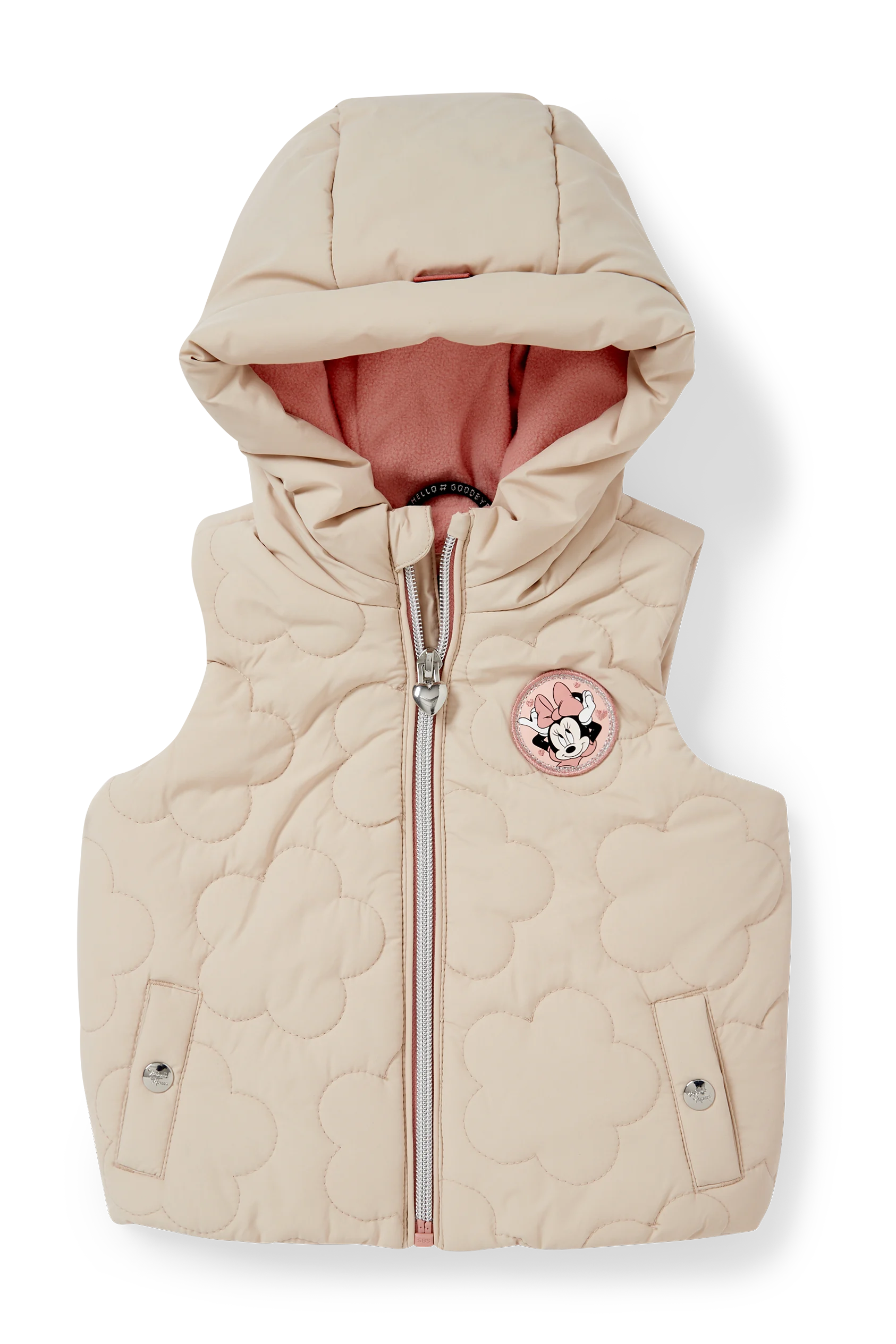 Minnie Mouse - baby quilted gilet with hood