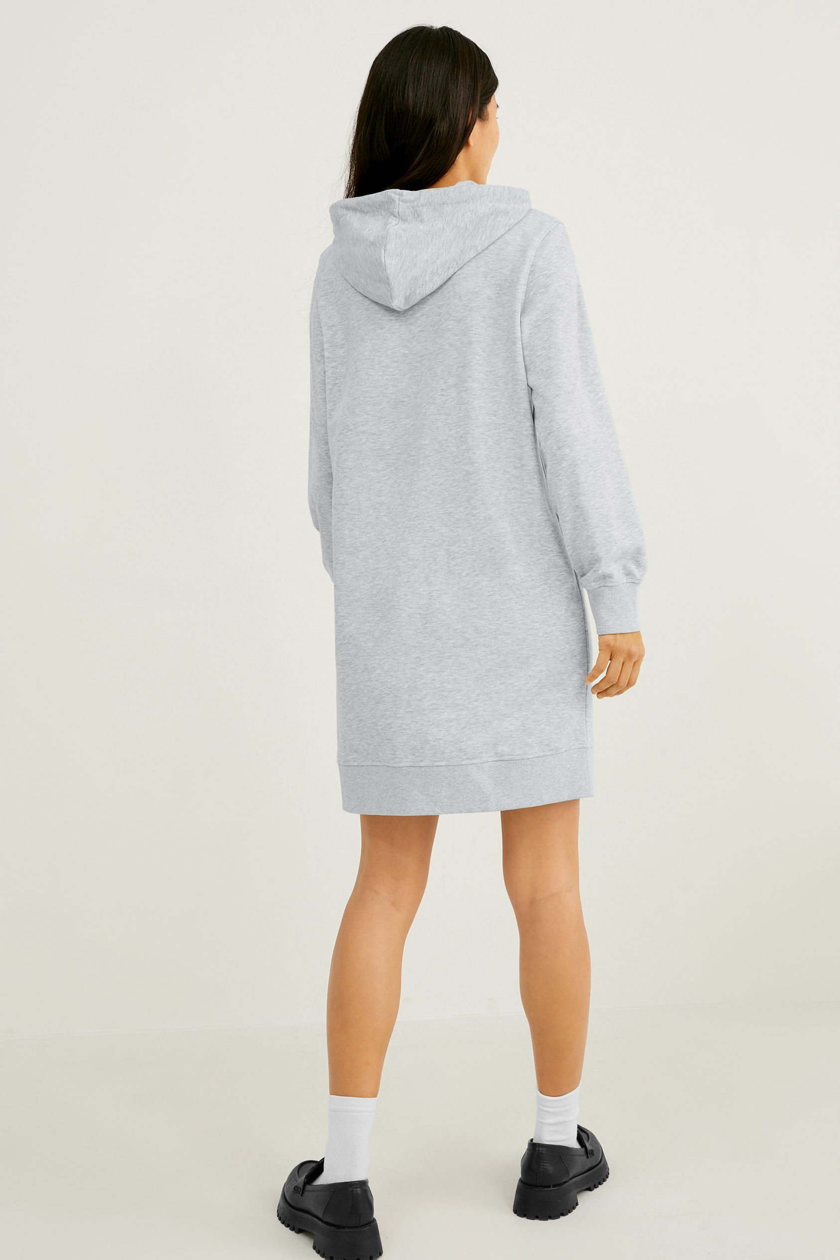 Column dress with hood