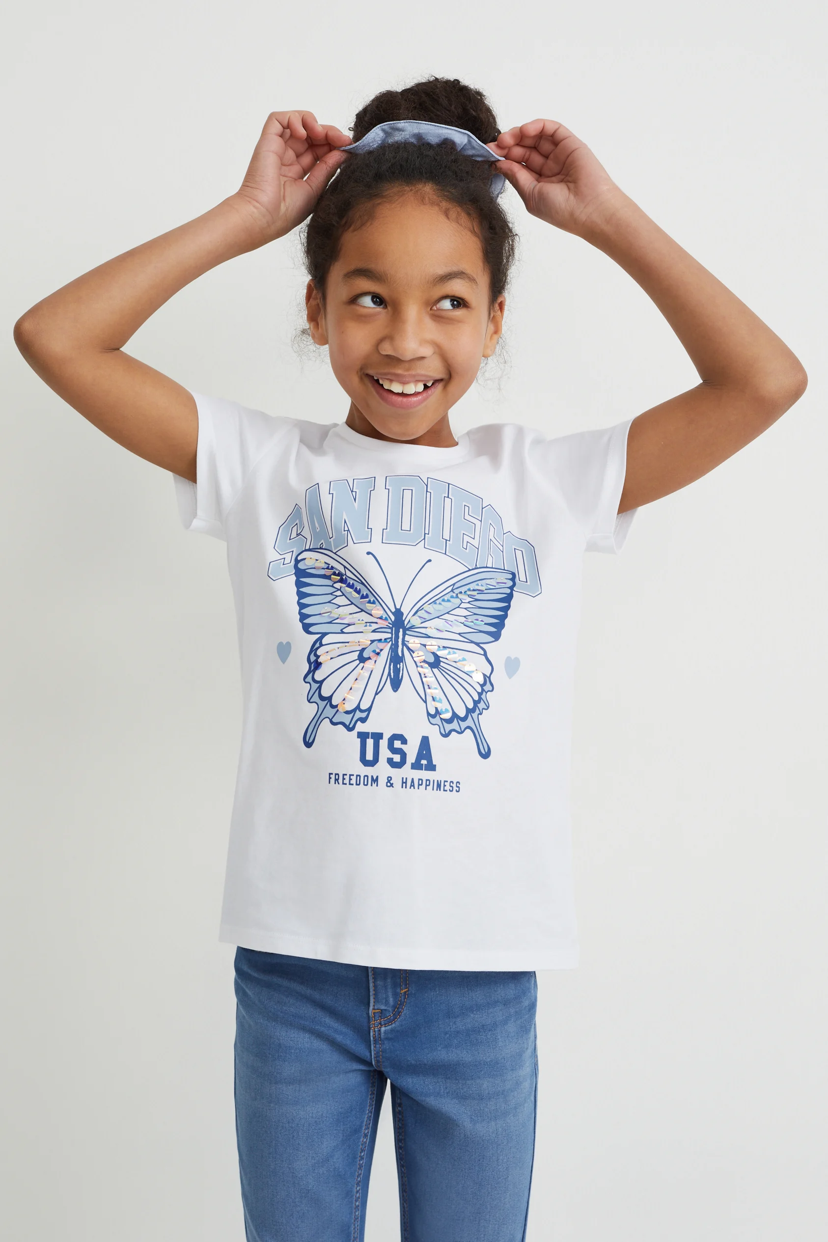 Set - short sleeve T-shirt and scrunchie - 2 piece