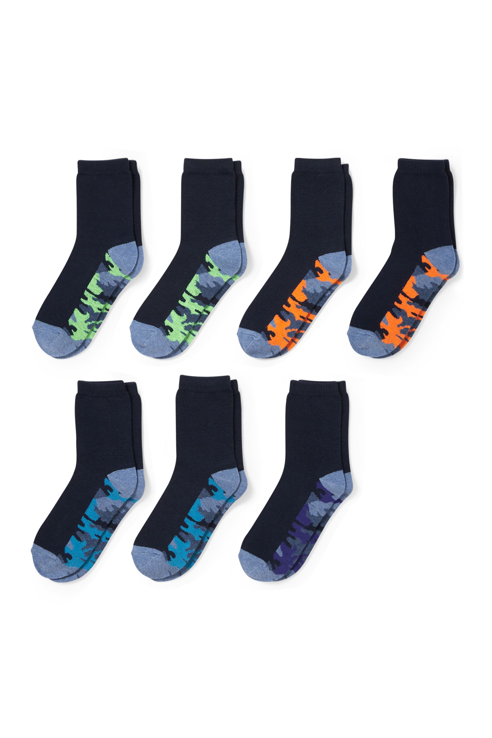 Multipack of 7 - camouflage - socks with motif