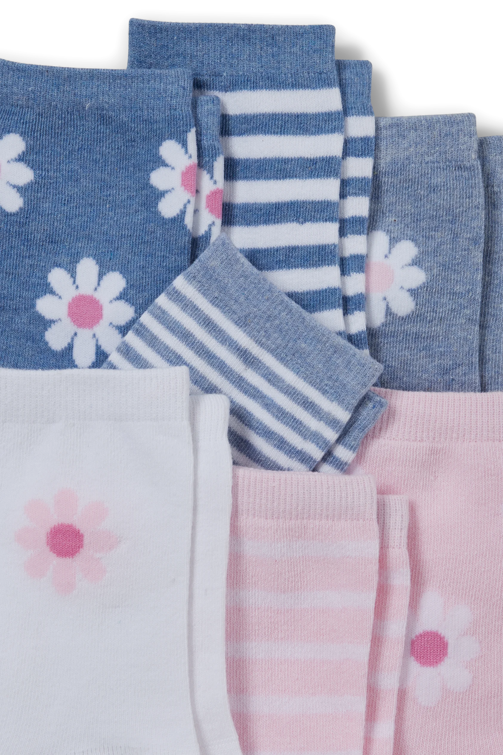 Multipack 7er - floral and striped - socks with motif