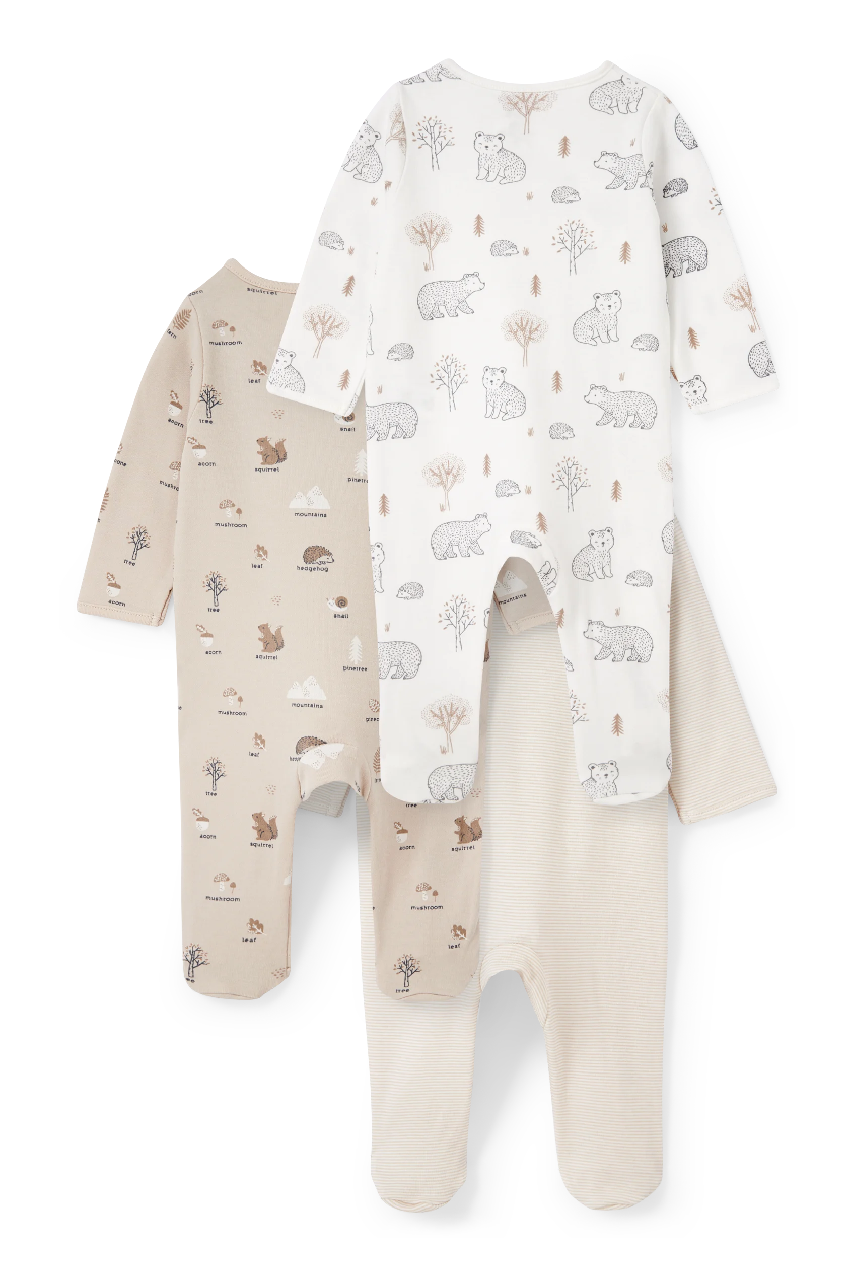 Multipack of 3 - baby sleepsuit