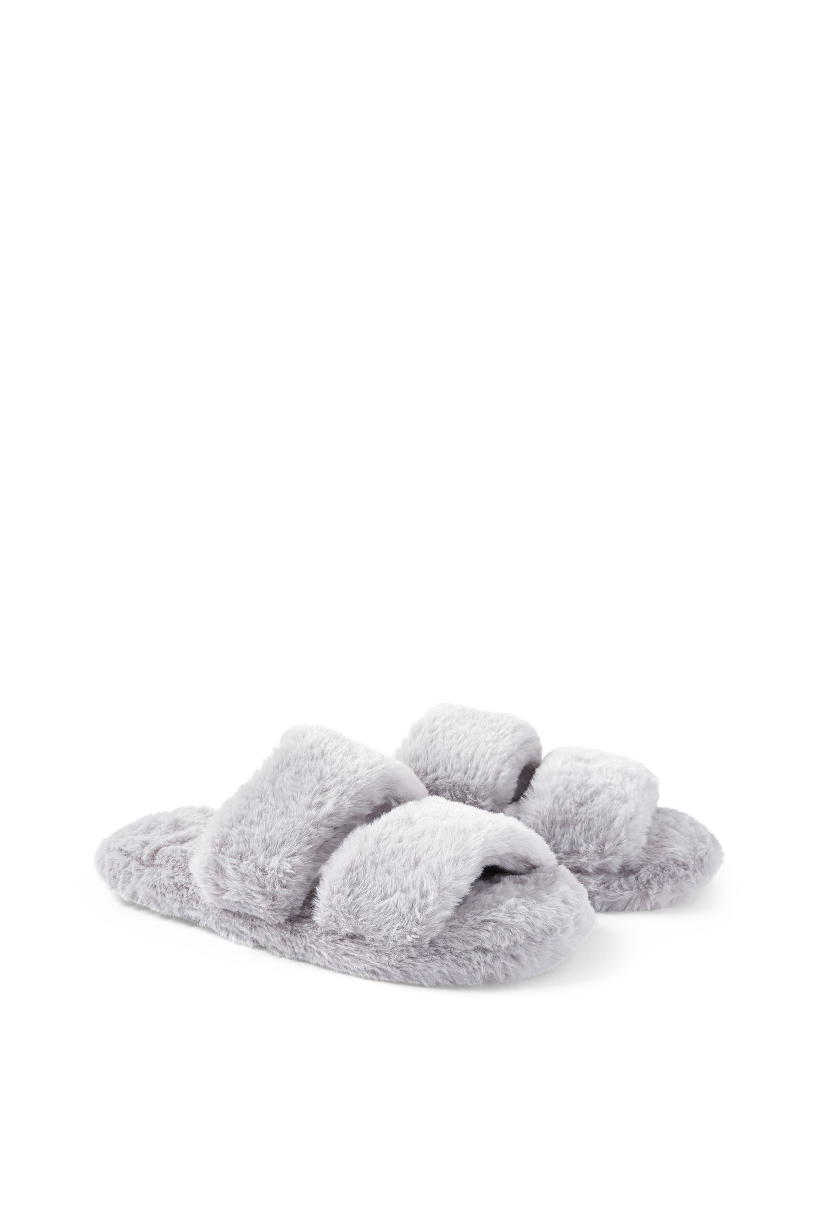 Faux fur slippers