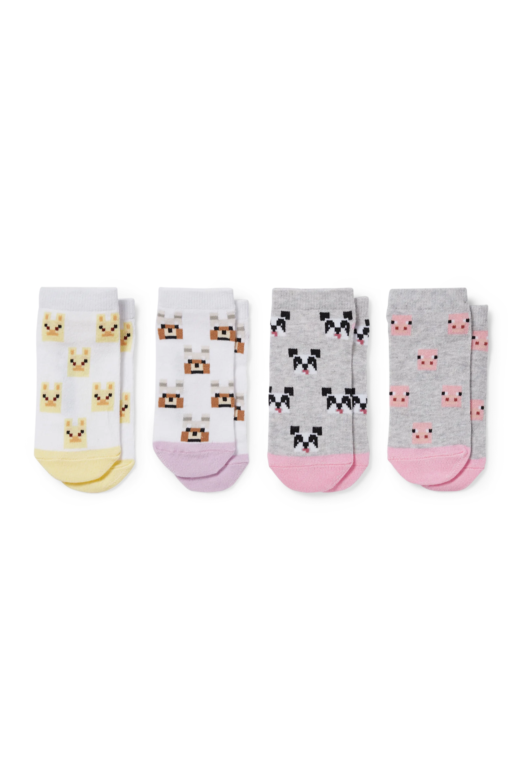 Multipack of 4 - Minecraft - trainer socks with motif