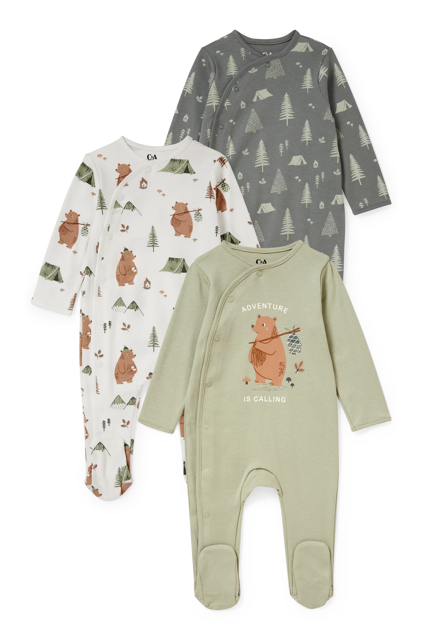 Multipack of 3 - baby sleepsuit