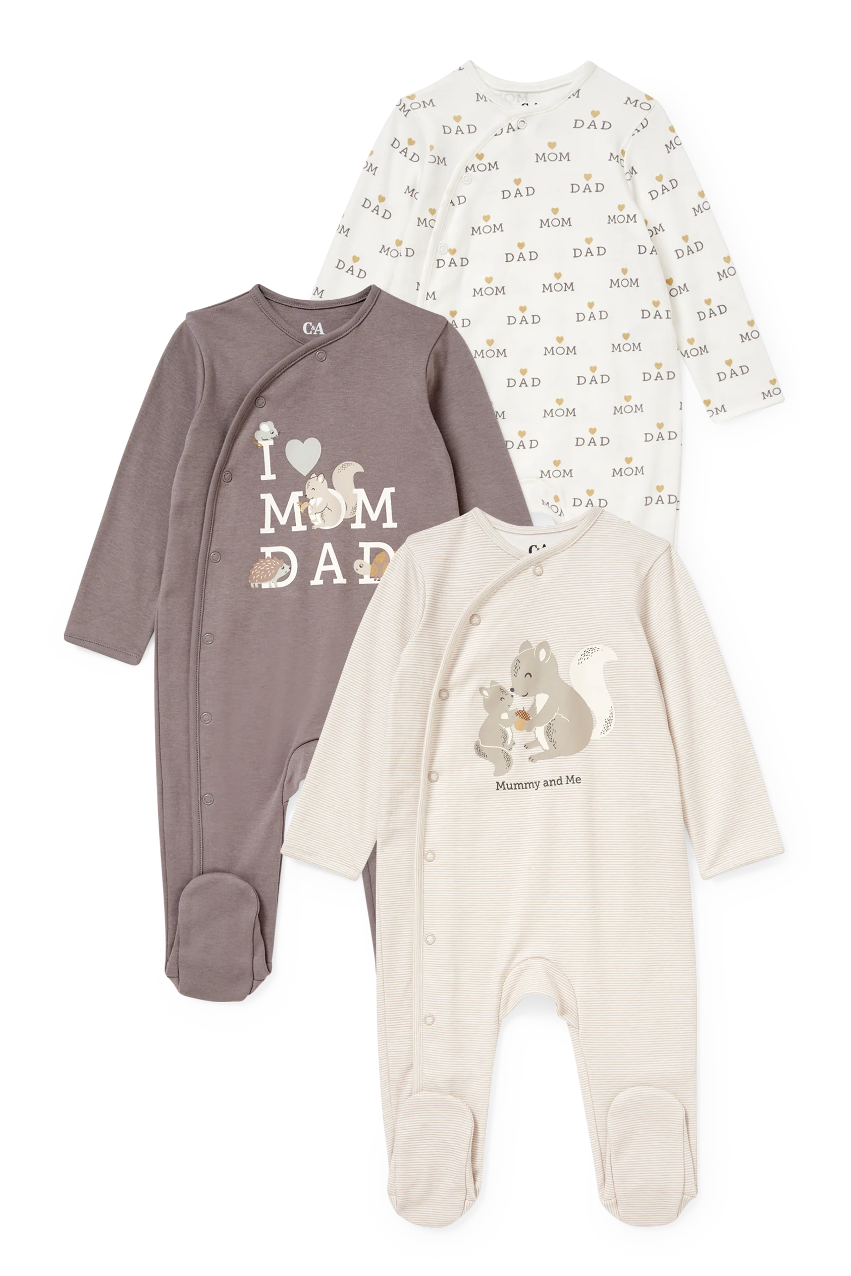 Multipack of 3 - baby sleepsuit