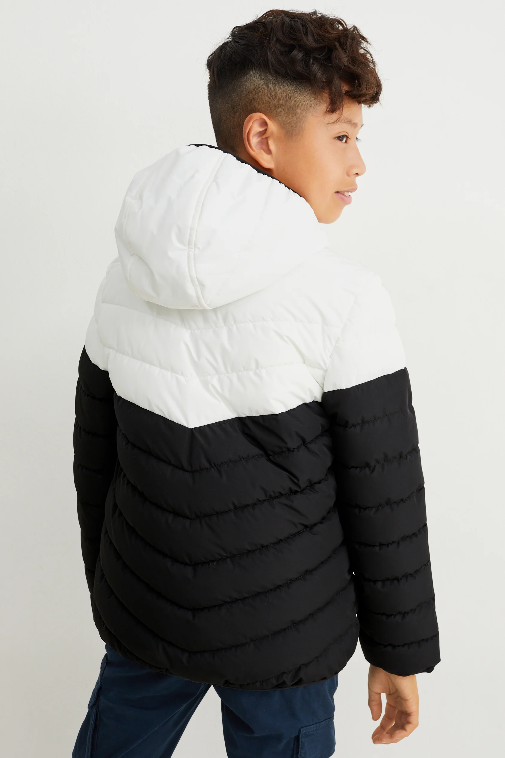 Quilted jacket with hood