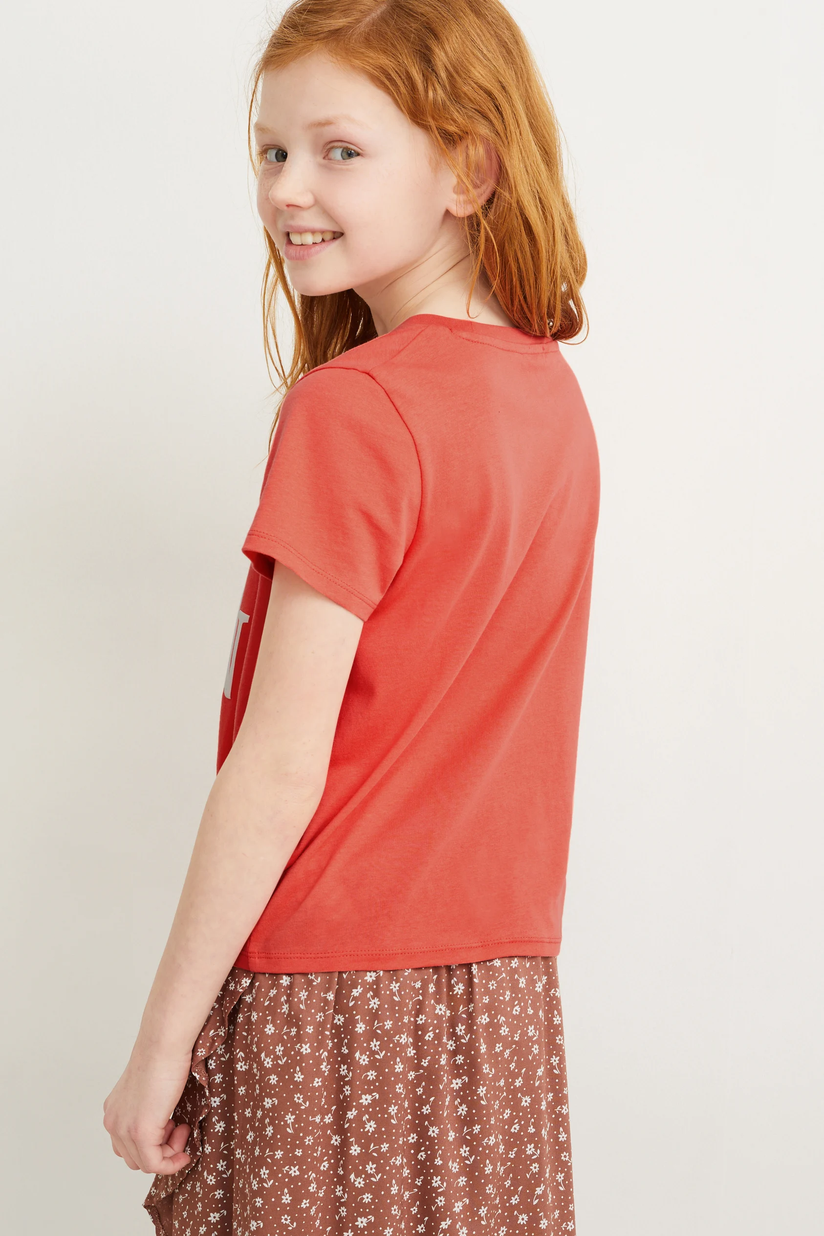Short sleeve T-shirt with knot detail - shiny