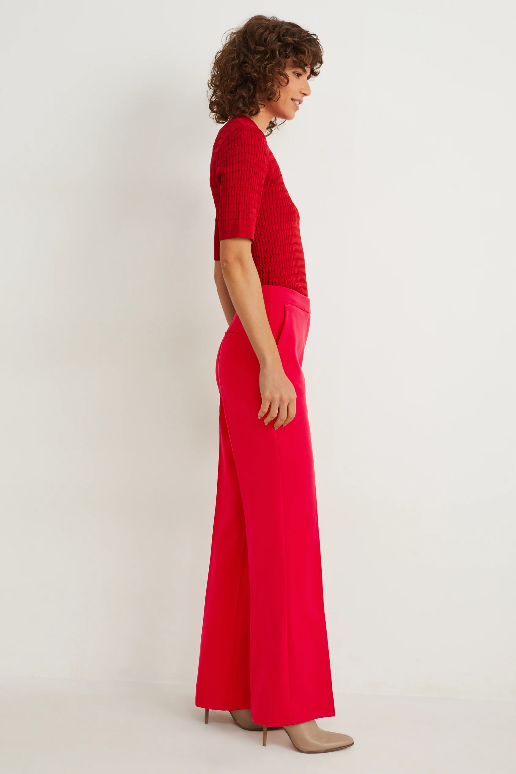 Cloth trousers - high waist - flared