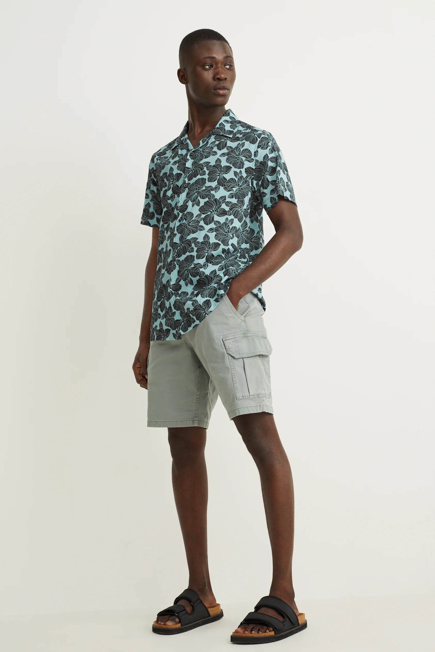 Shirt - slim fit - lapel collar - easy-iron