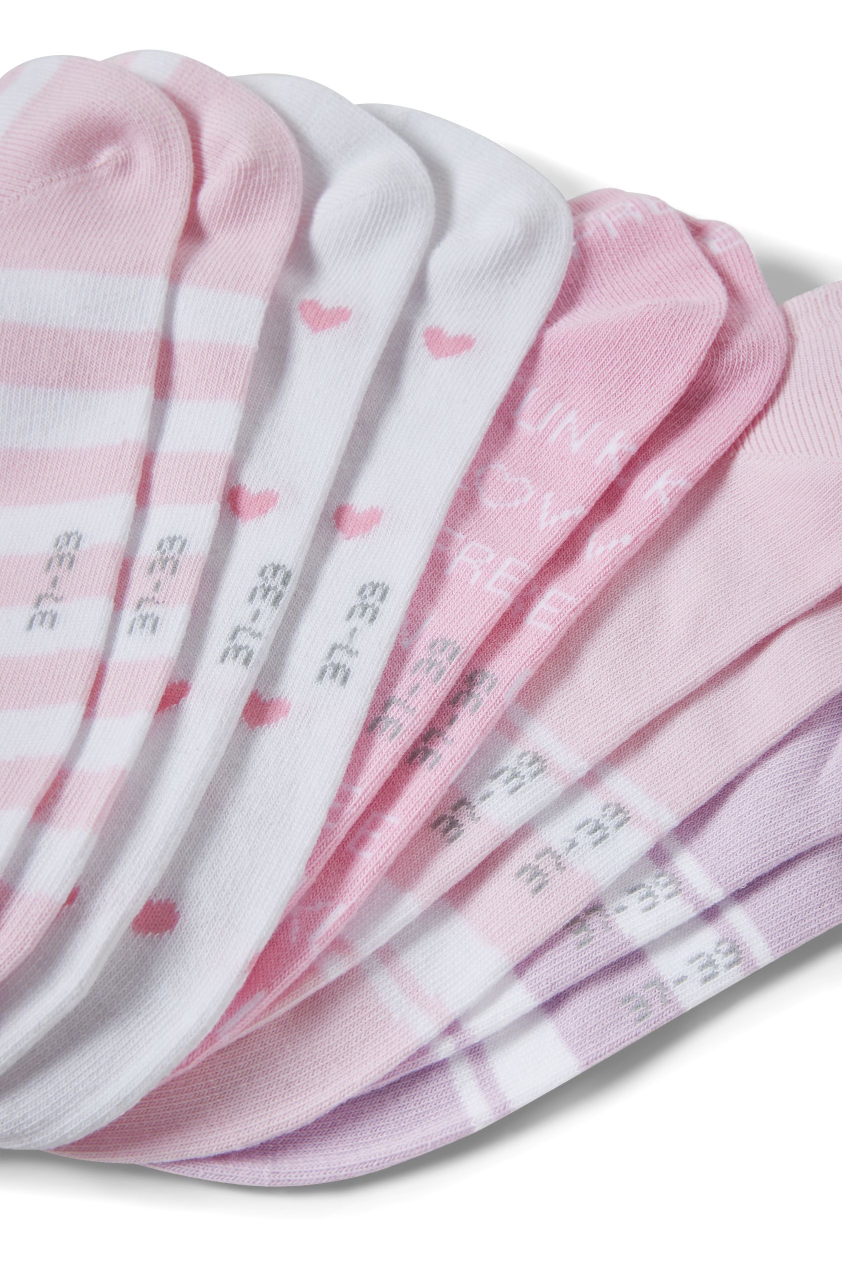 Multipack of 5 - lettering - trainer socks with motif