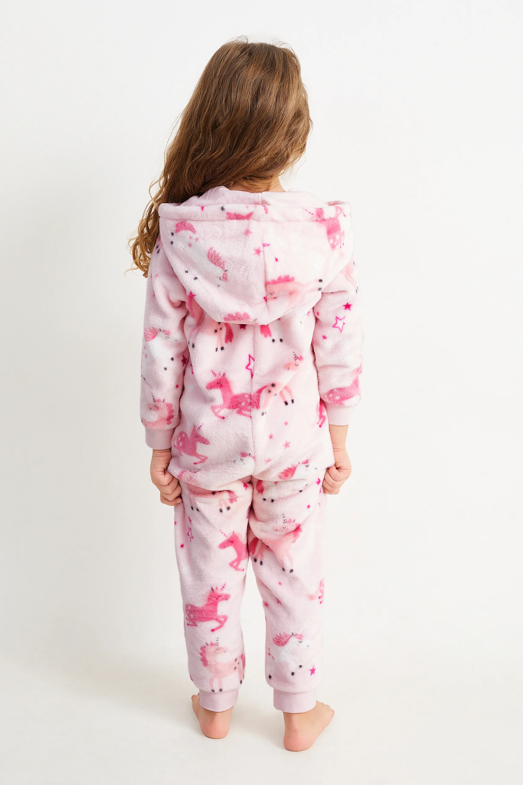 Unicorn - fleece onesie with hood