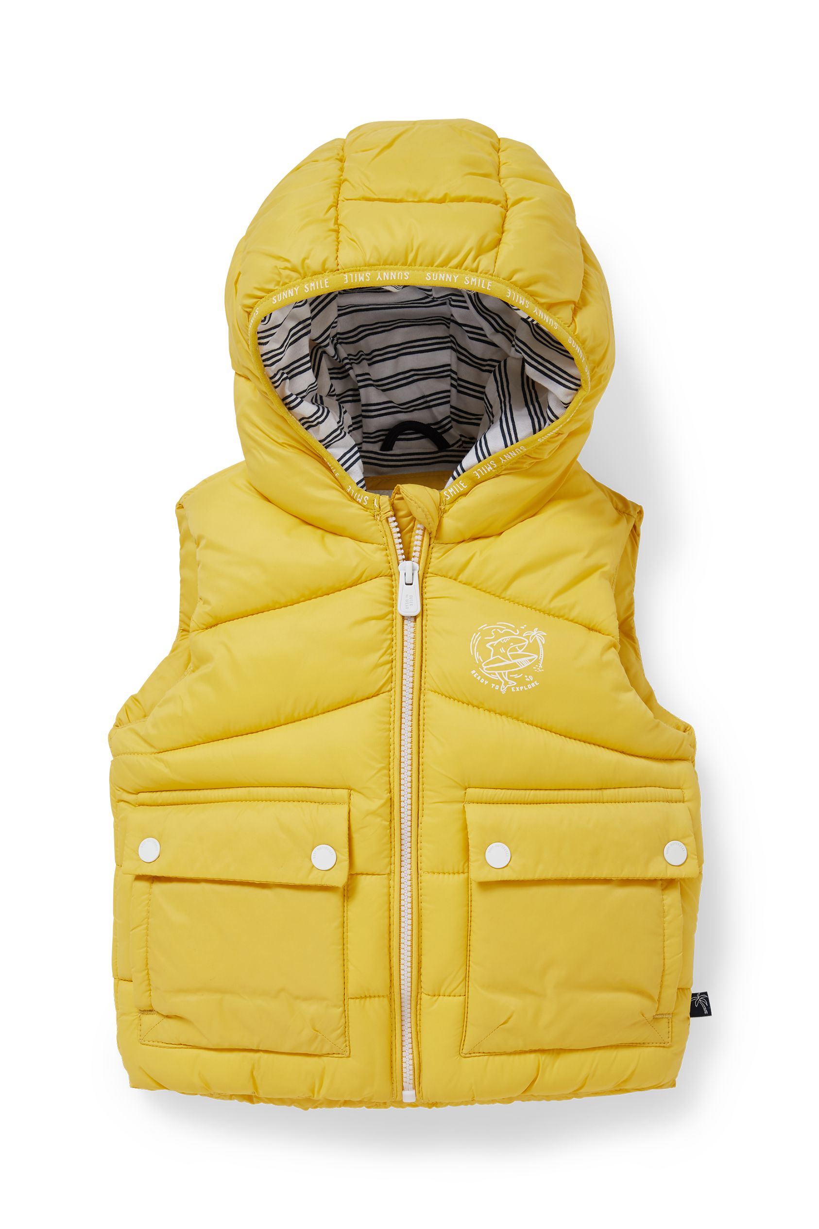 Baby quilted gilet with hood