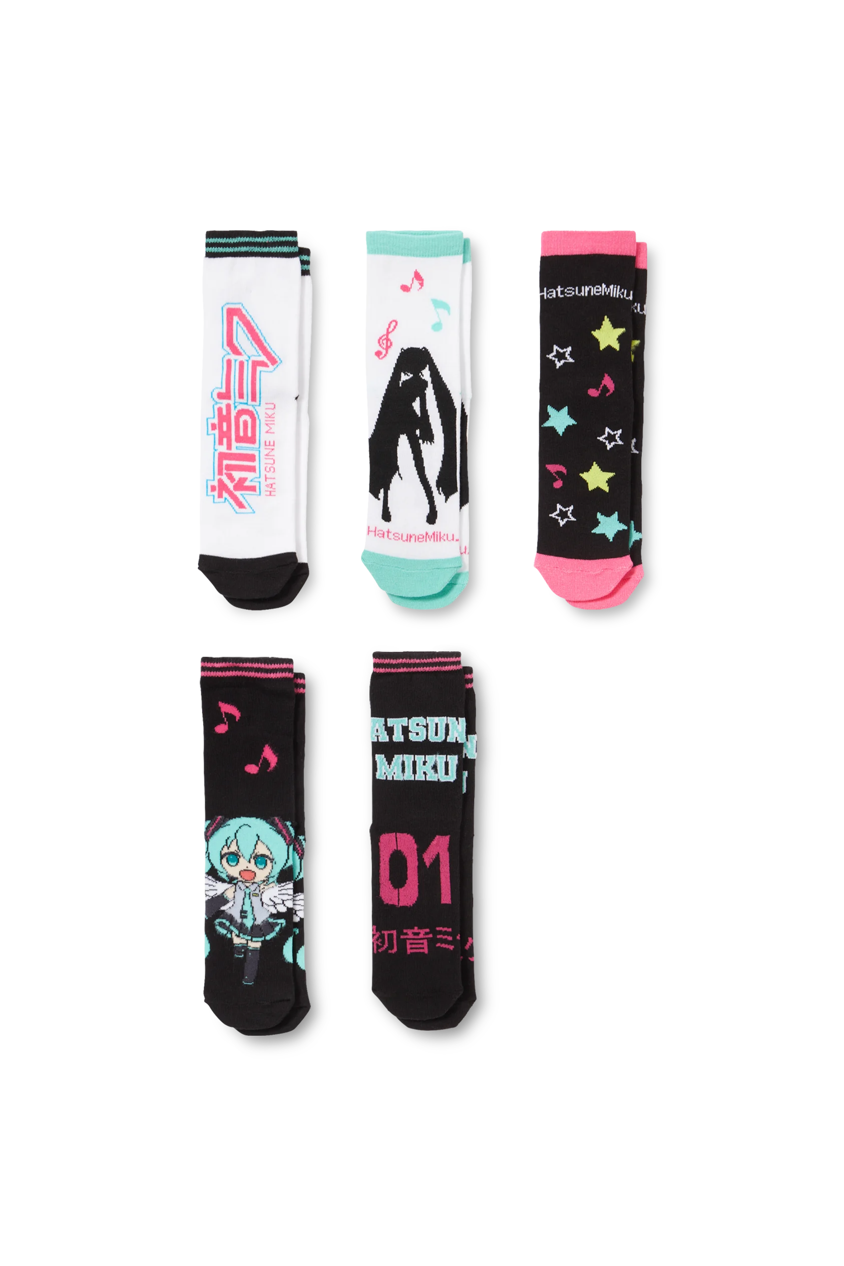 Multipack of 5 - Hatsune Miku - socks with motif