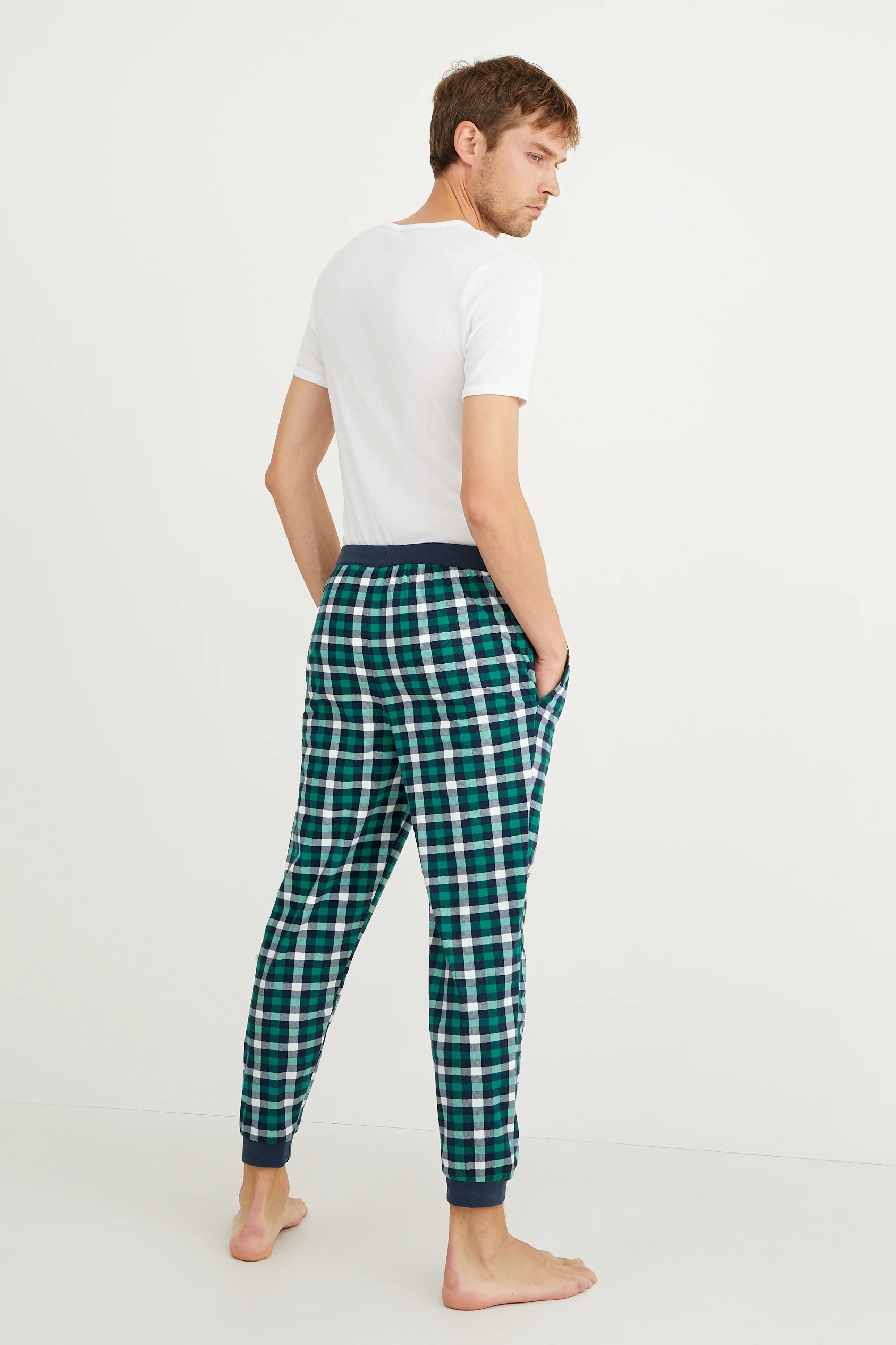 Flannel pyjama bottoms - check