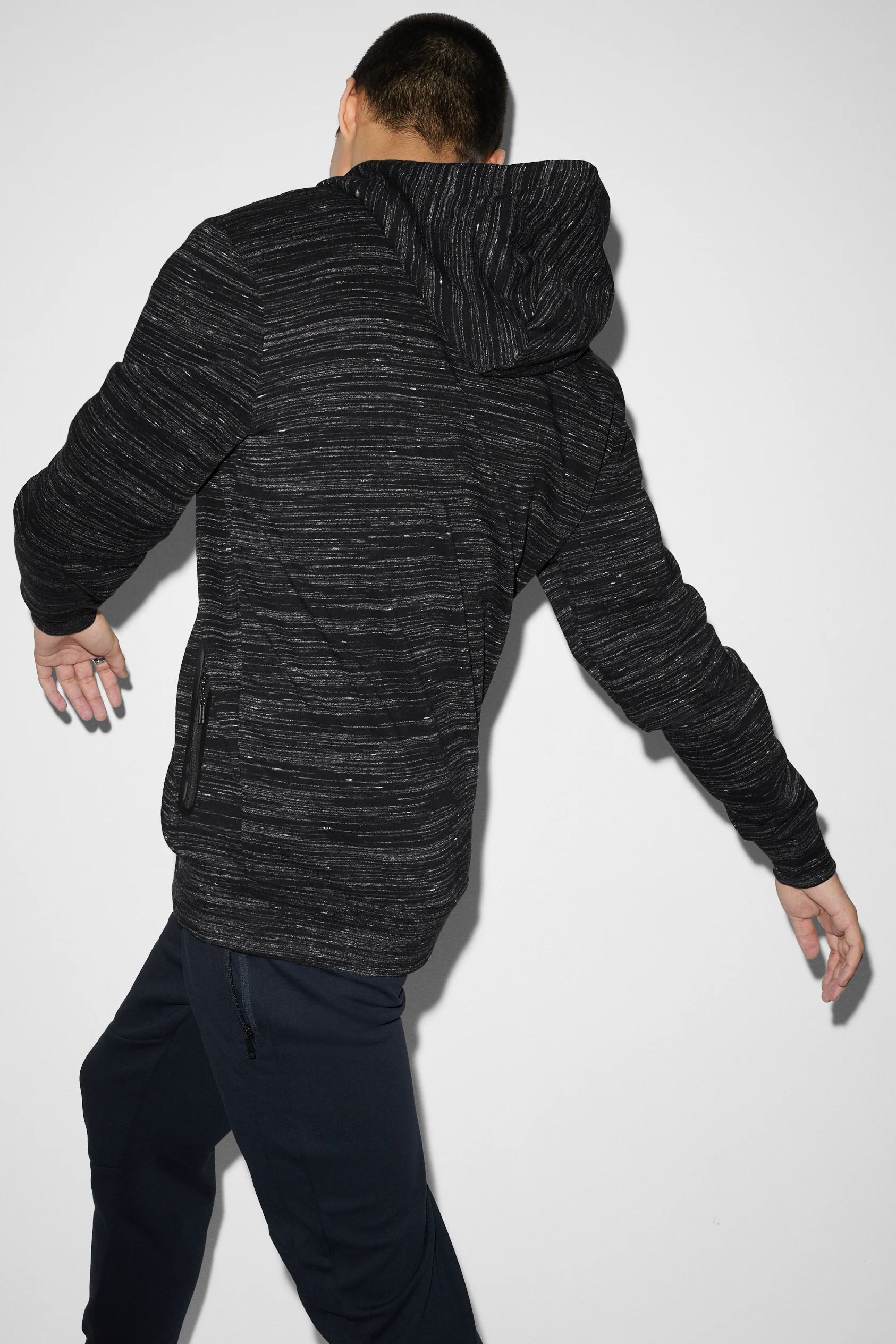 Zip-through sweatshirt with hood