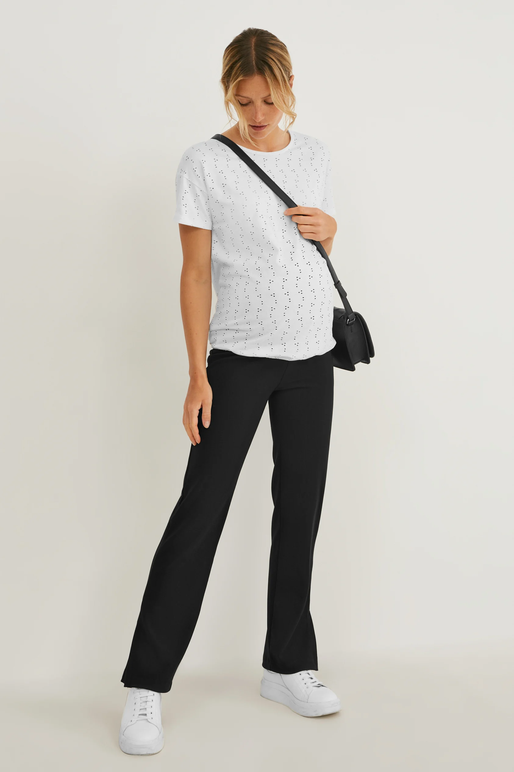 Jersey maternity trousers - flared