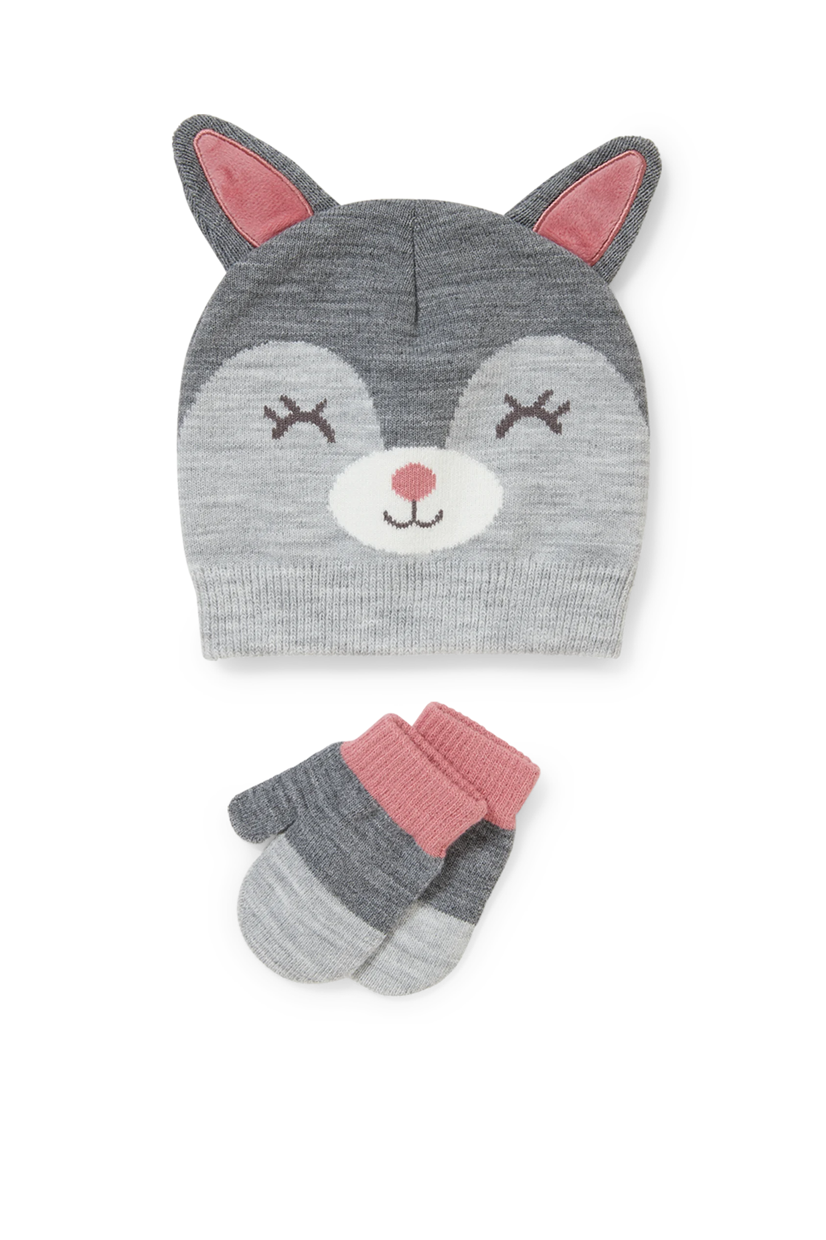 Set - baby hat and mittens - 2 piece