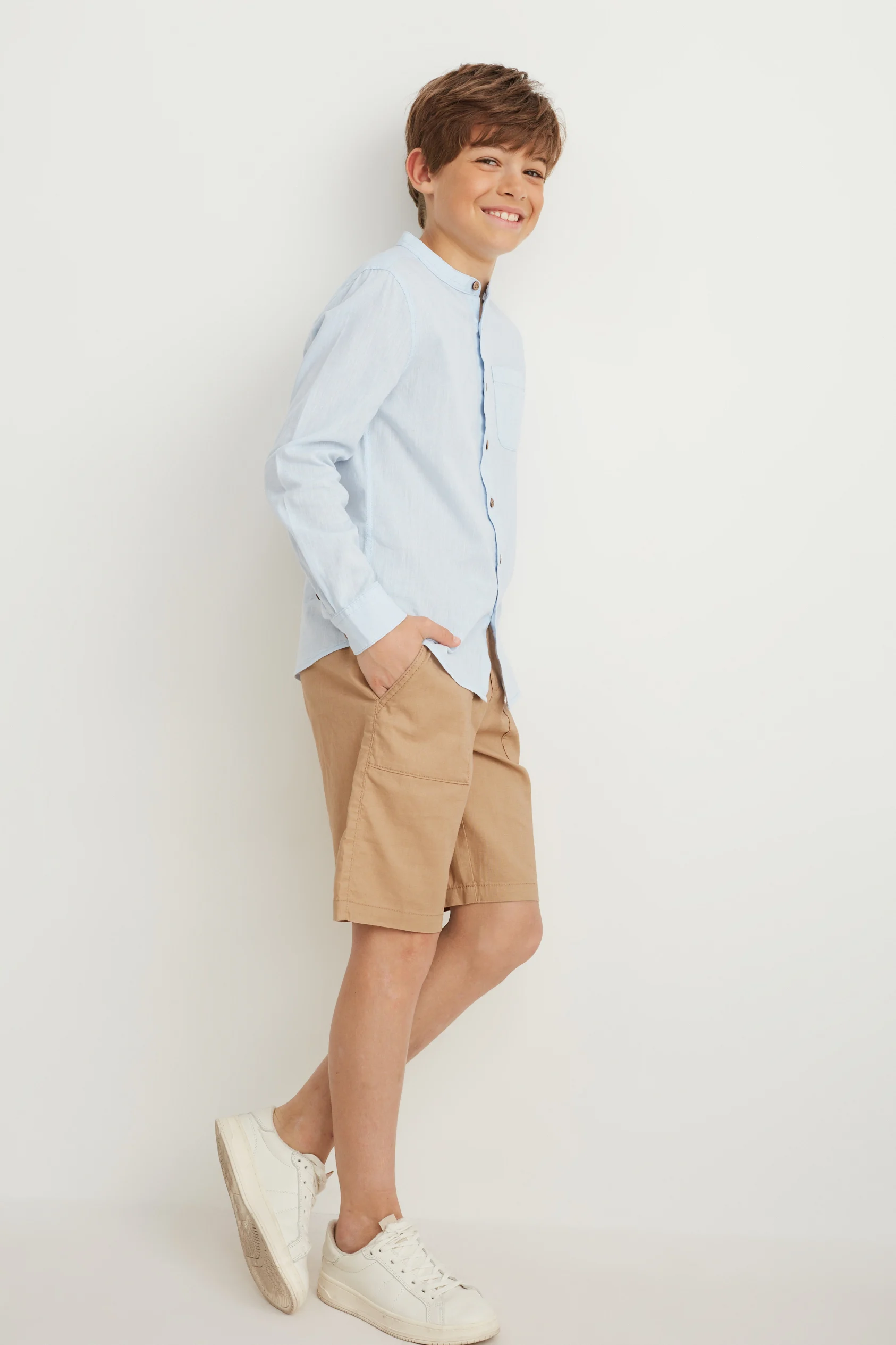 Bermuda shorts - linen blend