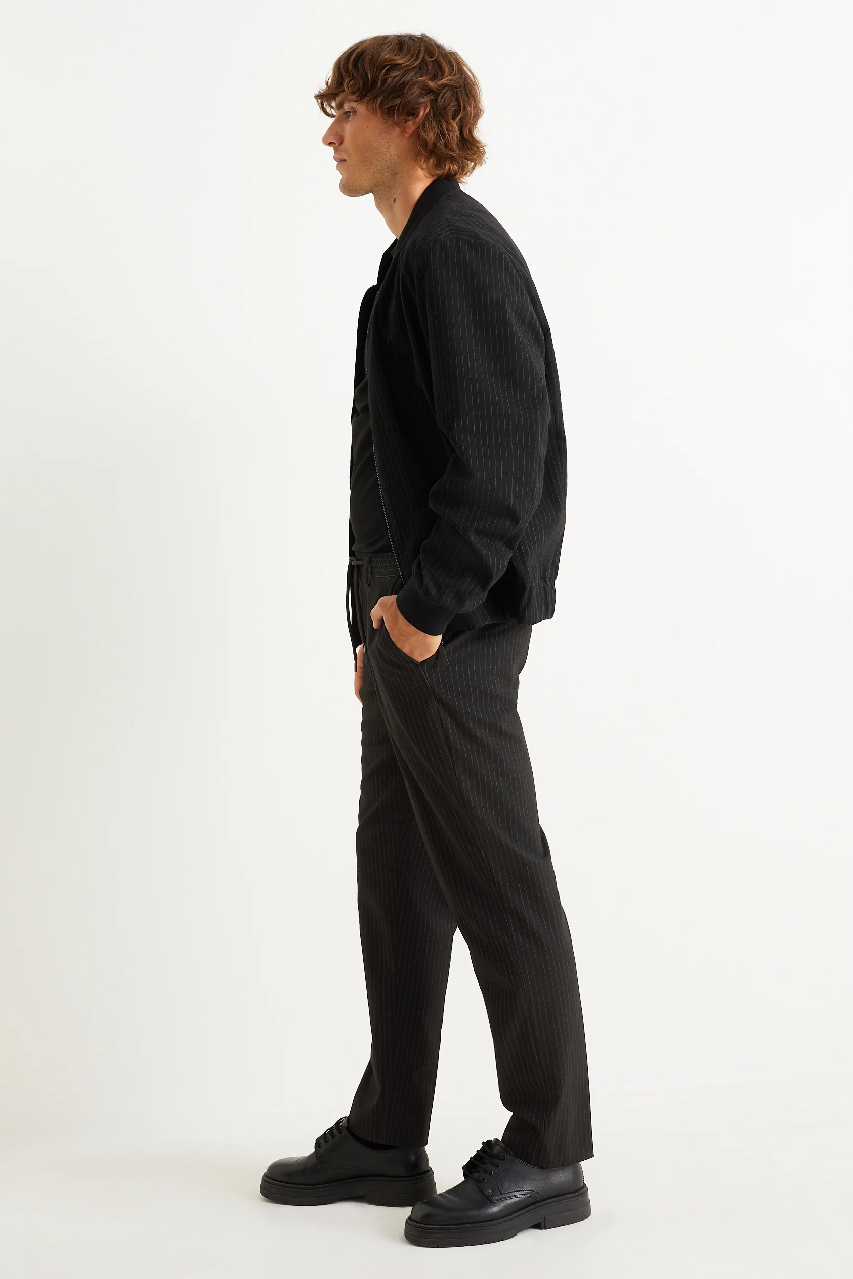 Trousers - slim fit - pinstripe