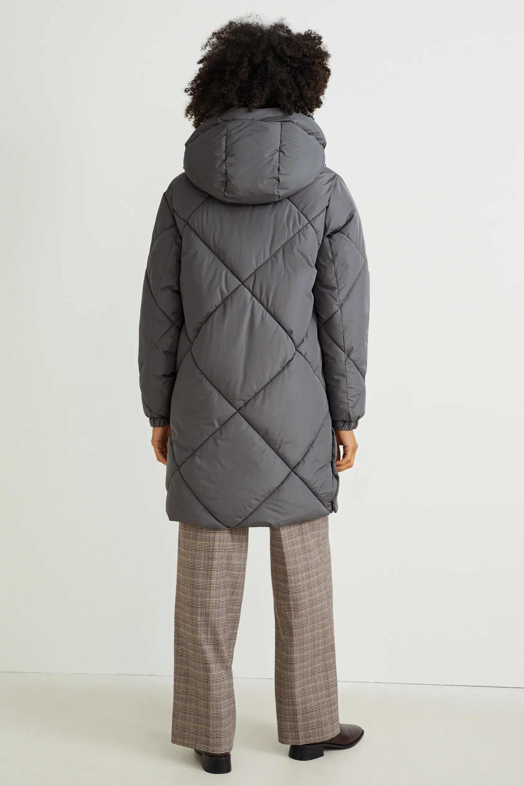 Quilted coat with hood