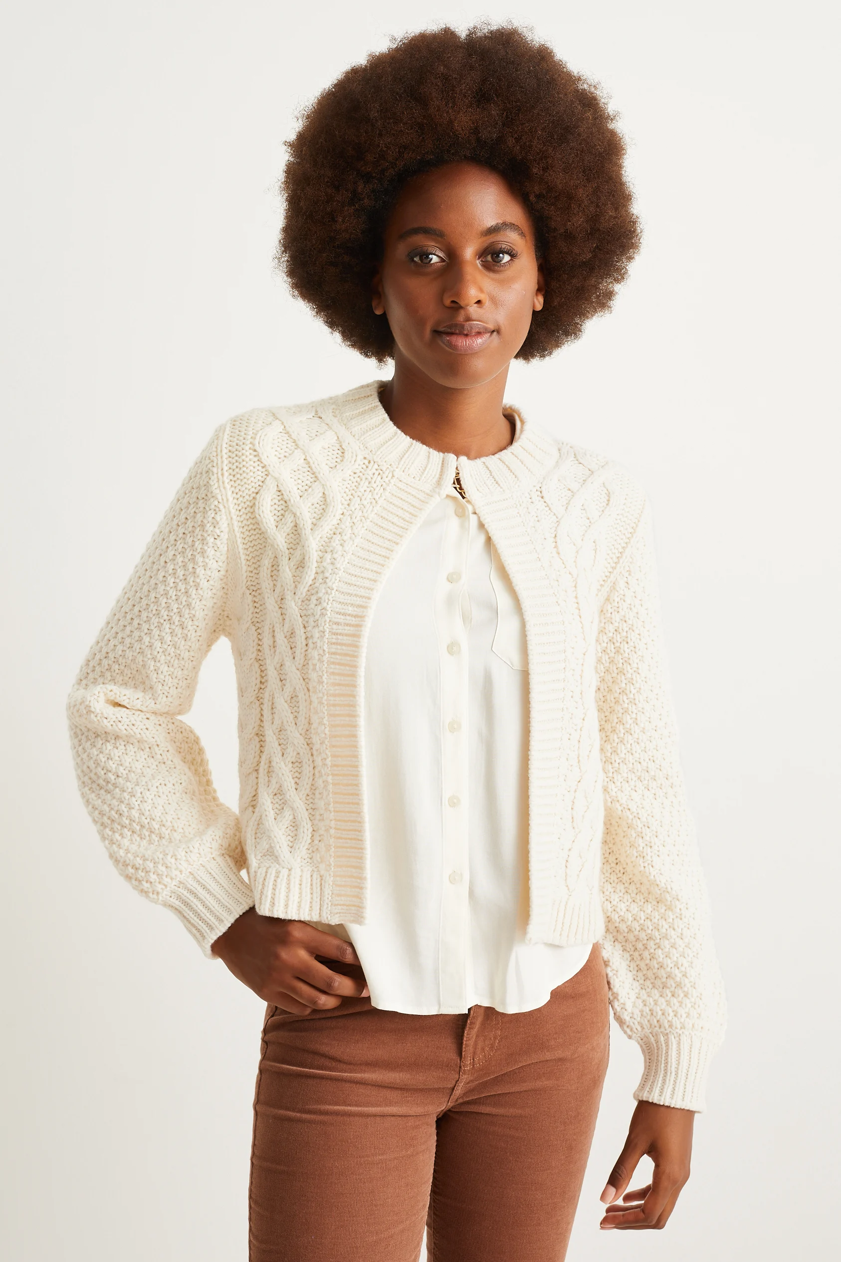 Cardigan - cable knit pattern