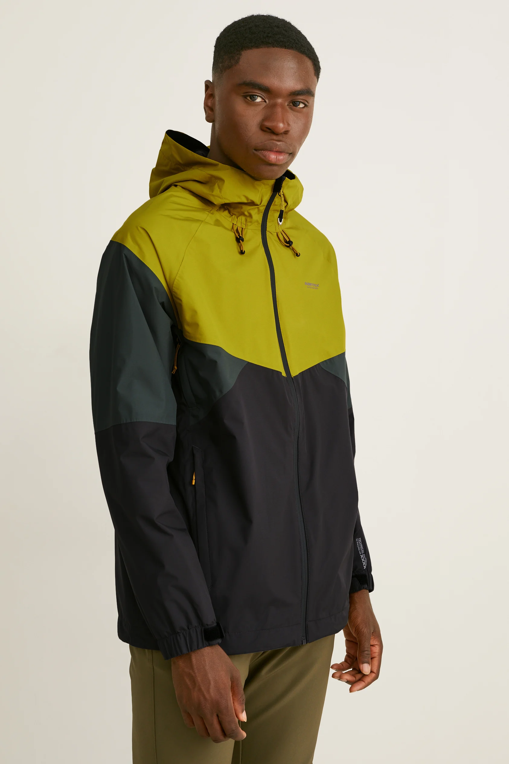 Outdoor jacket with hood