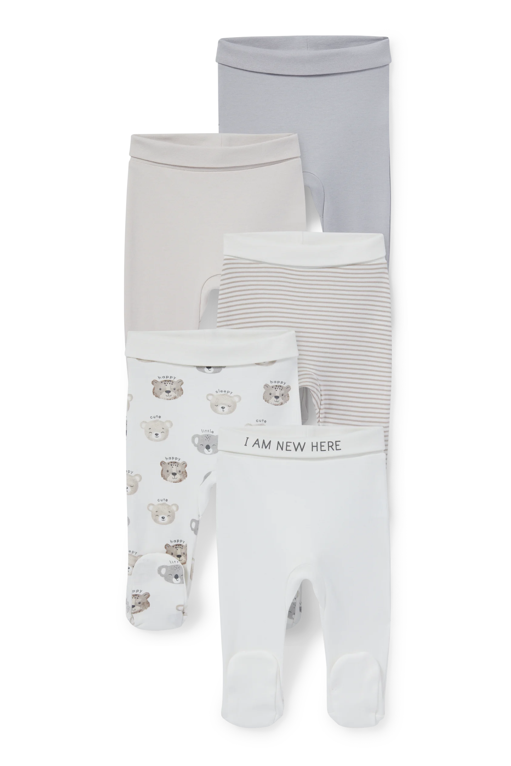 Multipack of 5 - animals - newborn trousers