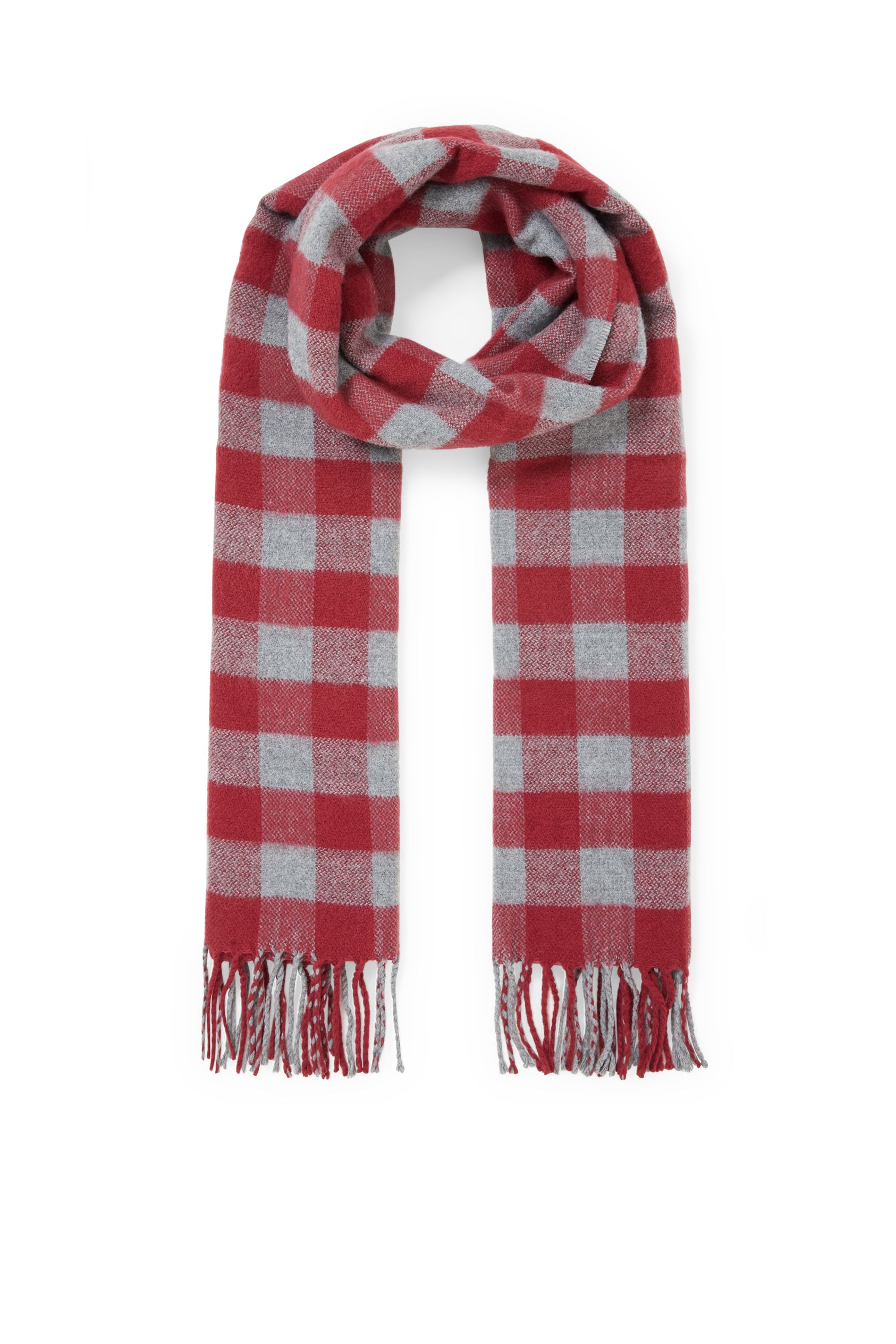 Fringed scarf - check