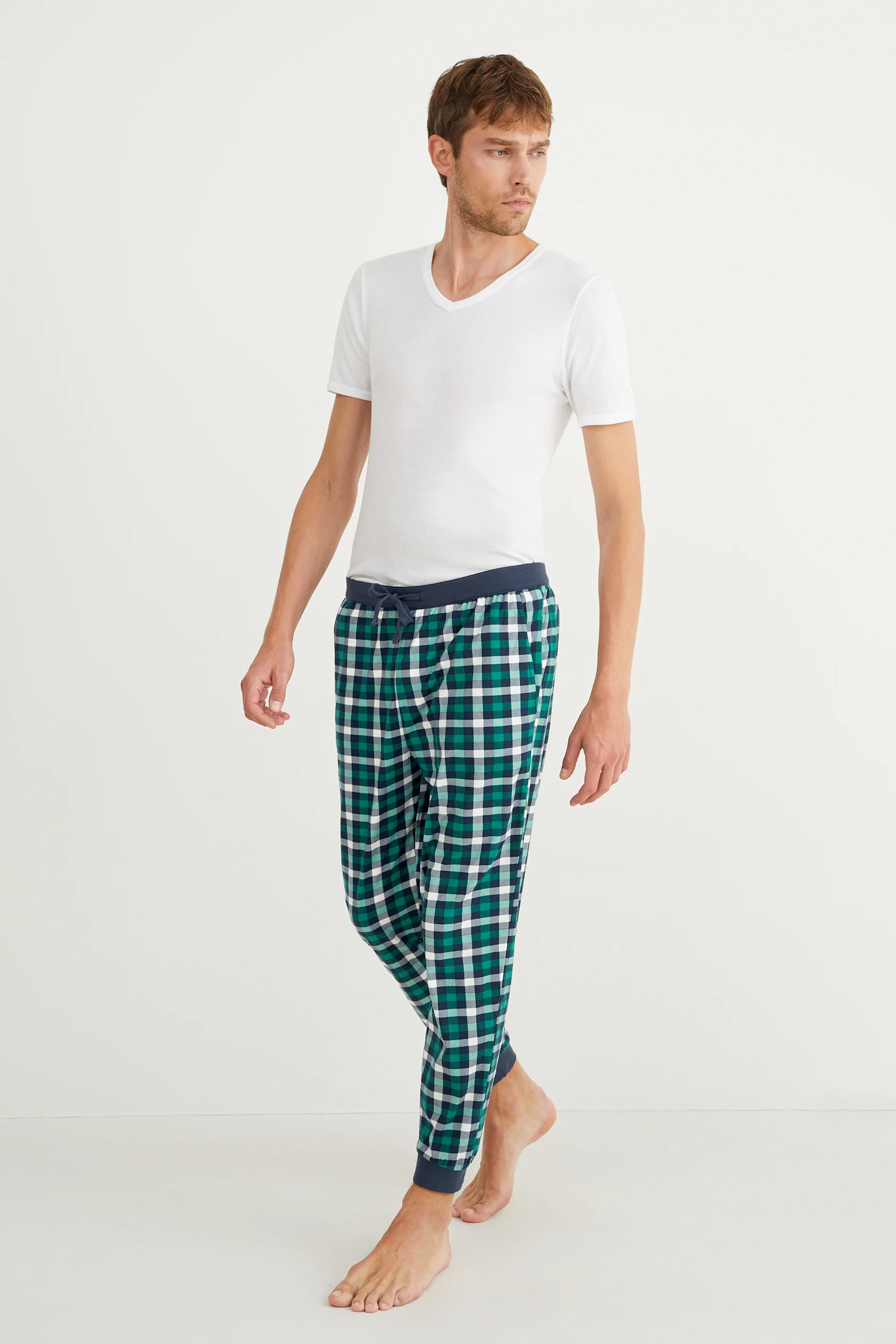 Flannel pyjama bottoms - check