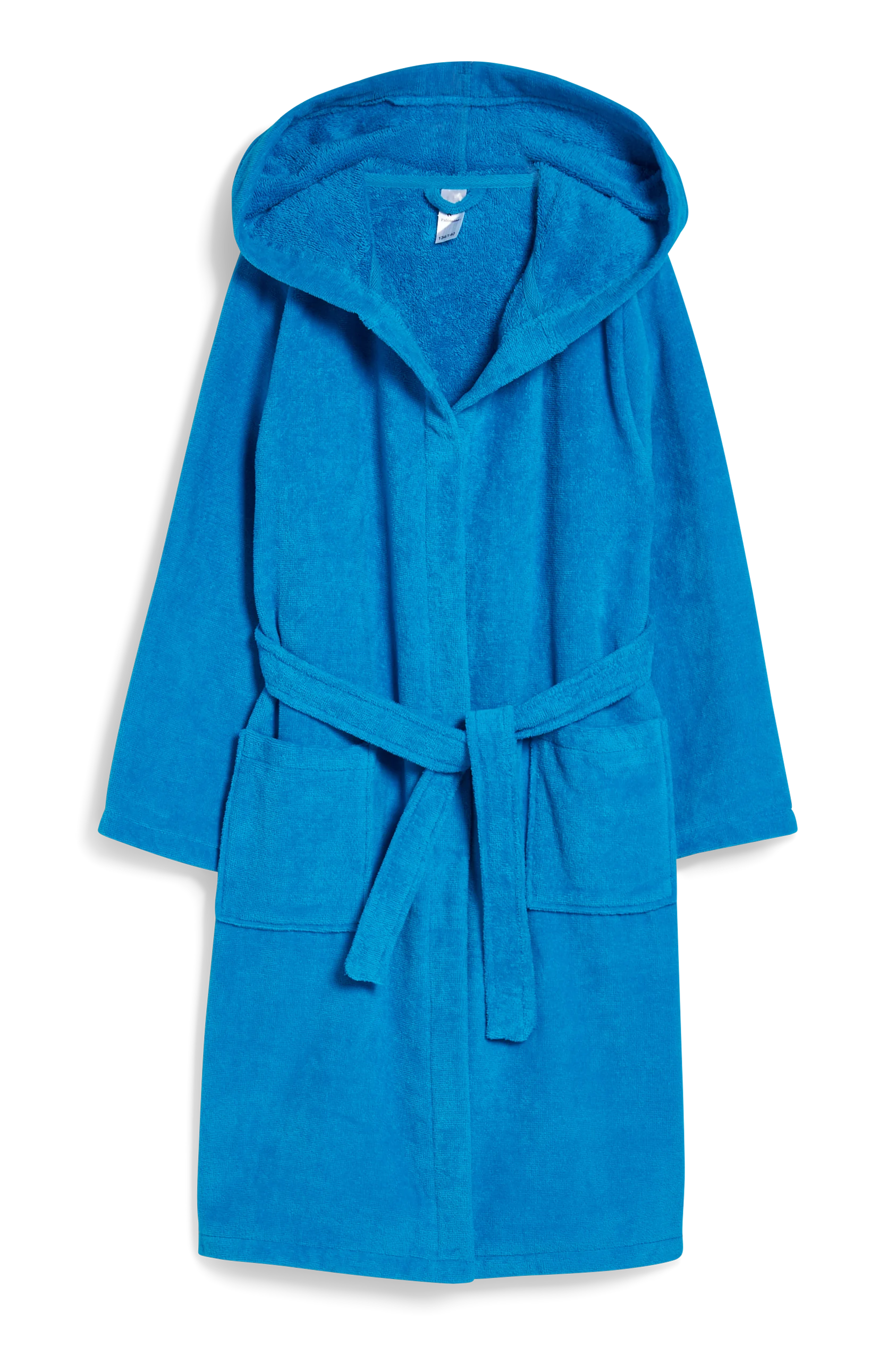 Terry cloth bathrobe with hood