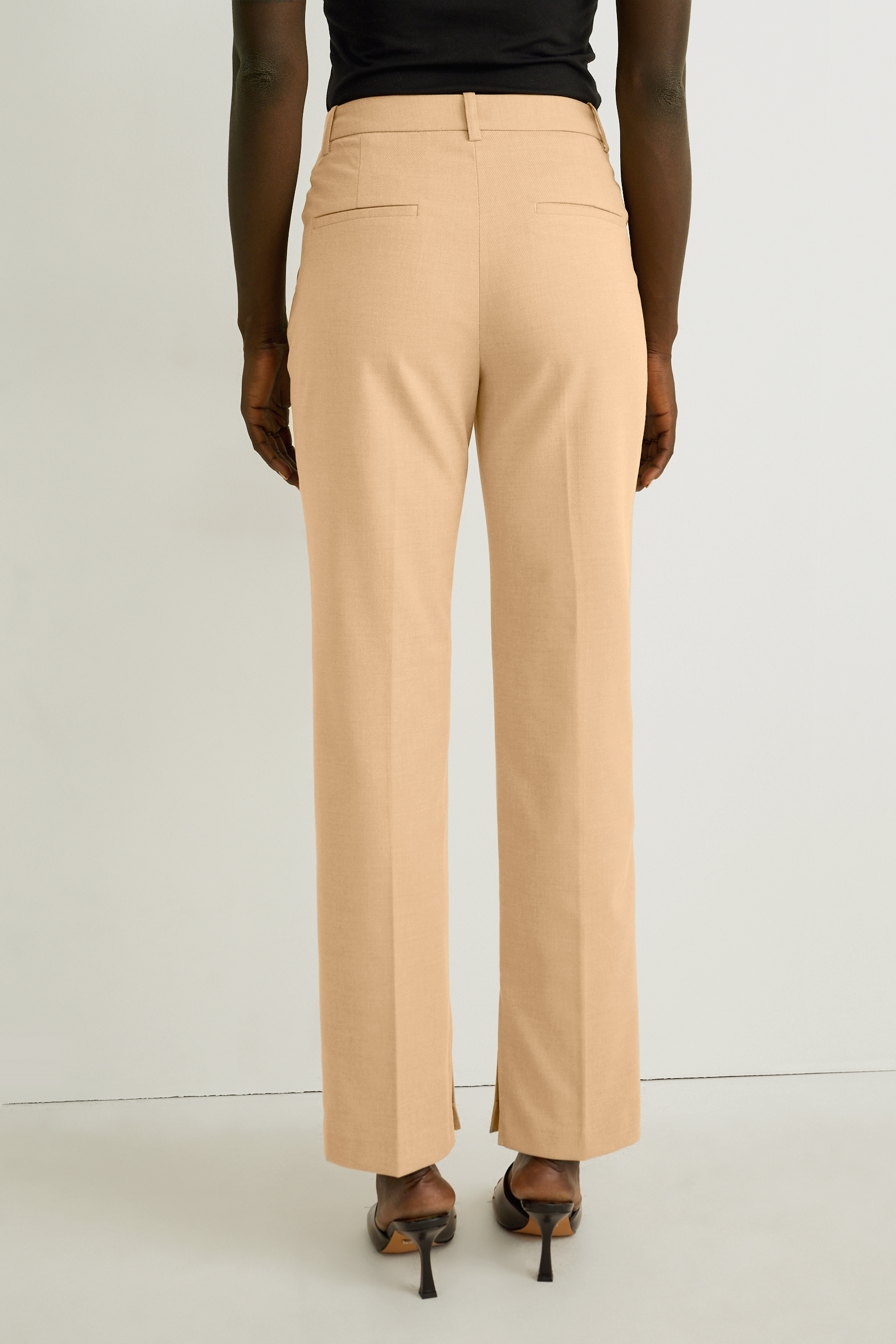Cloth trousers - mid-rise waist - straight fit