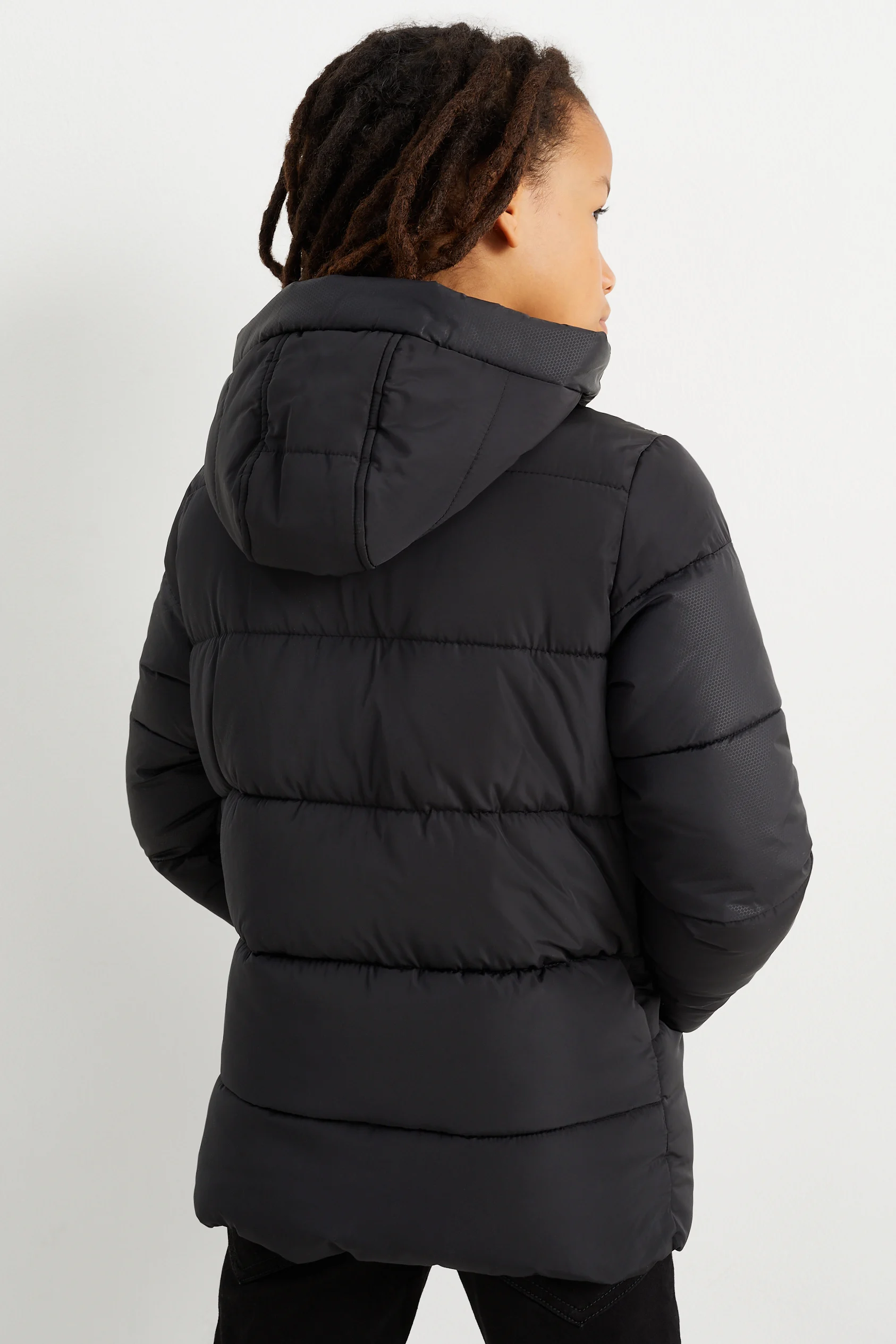 Quilted jacket with hood