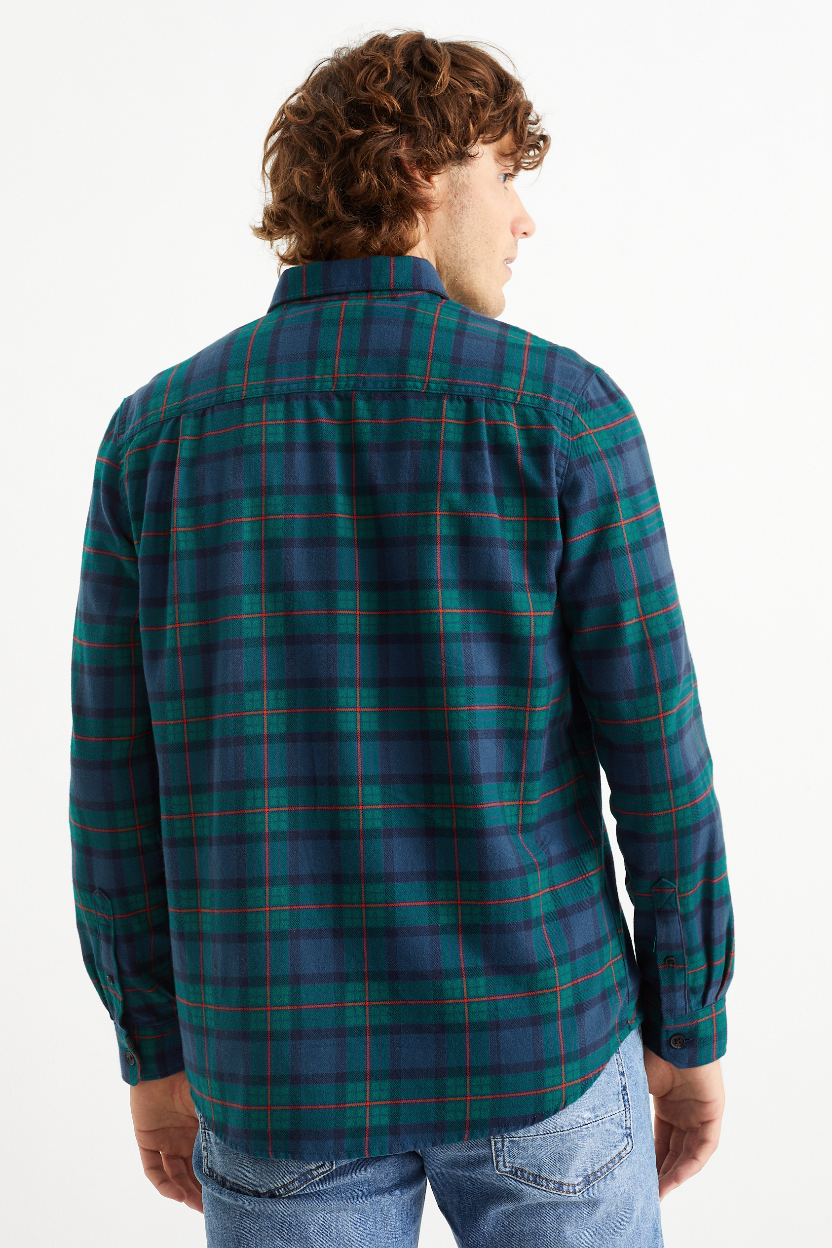 Flannel shirt - regular fit - button-down collar - check