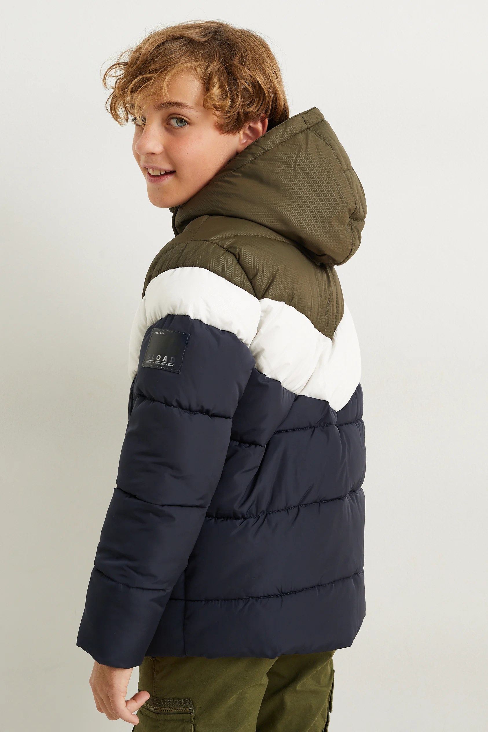 Quilted jacket with hood