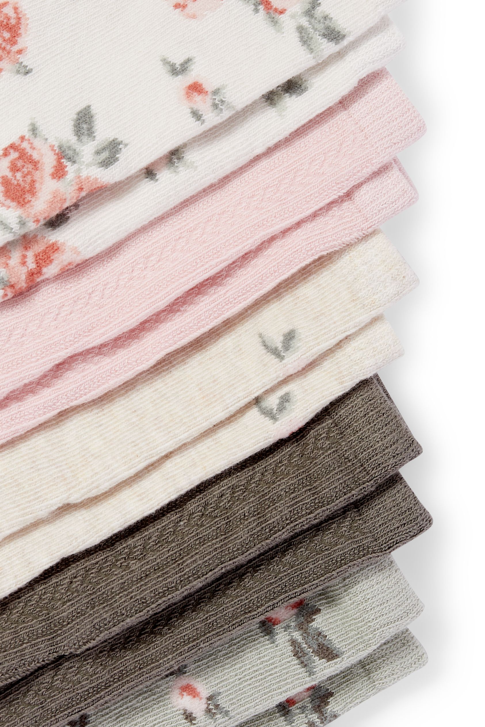 Multipack of 5 - roses - baby socks with motif