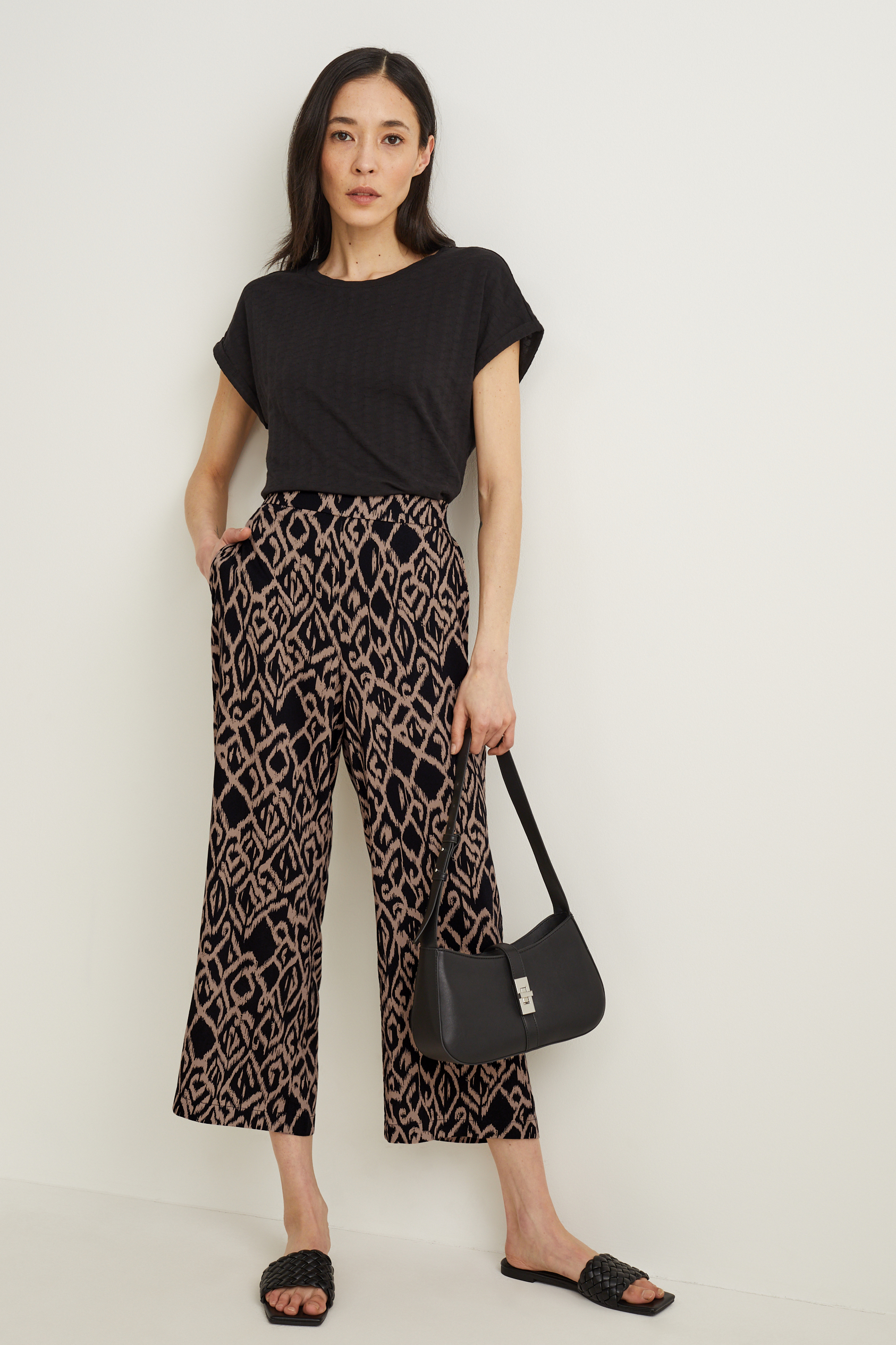 Cloth trousers - mid-rise waist - palazzo