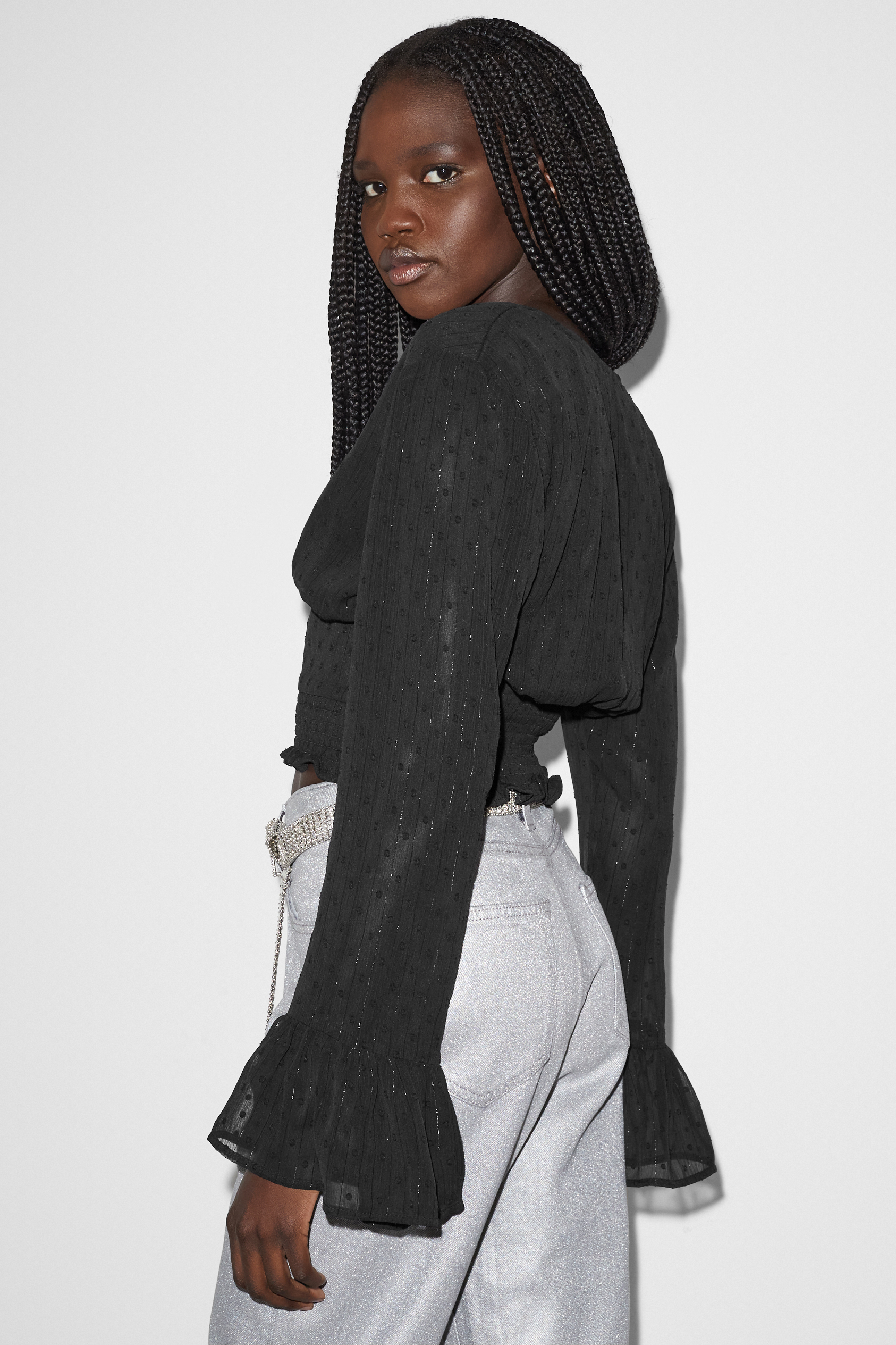 CLOCKHOUSE - cropped blouse