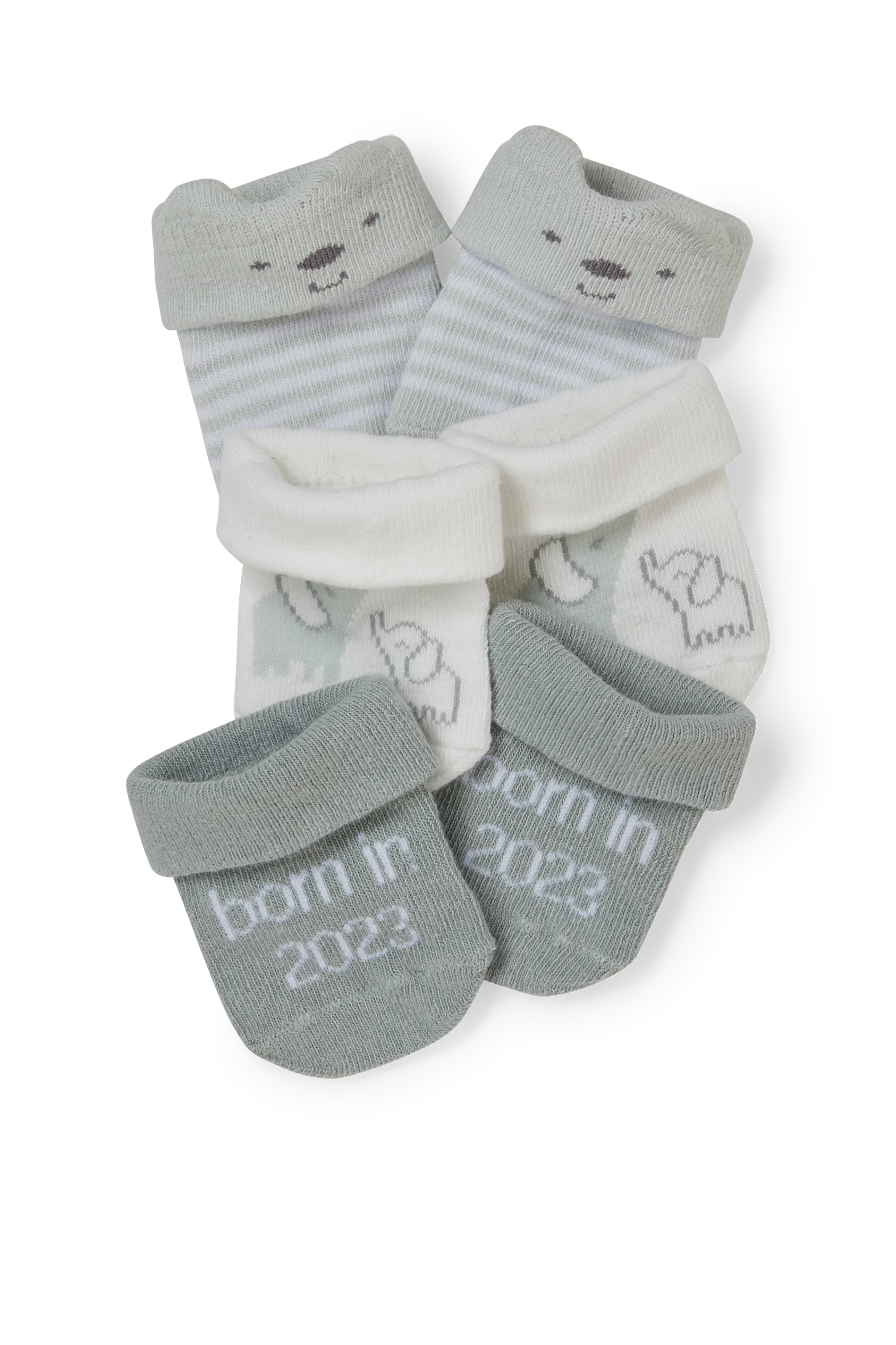 Multipack of 3 - animals - newborn socks with motif