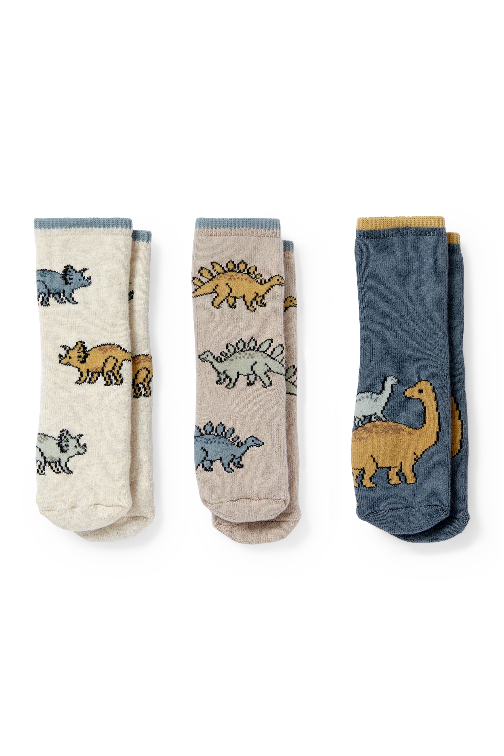 Multipack of 3 - dinosaur - newborn non-slip socks