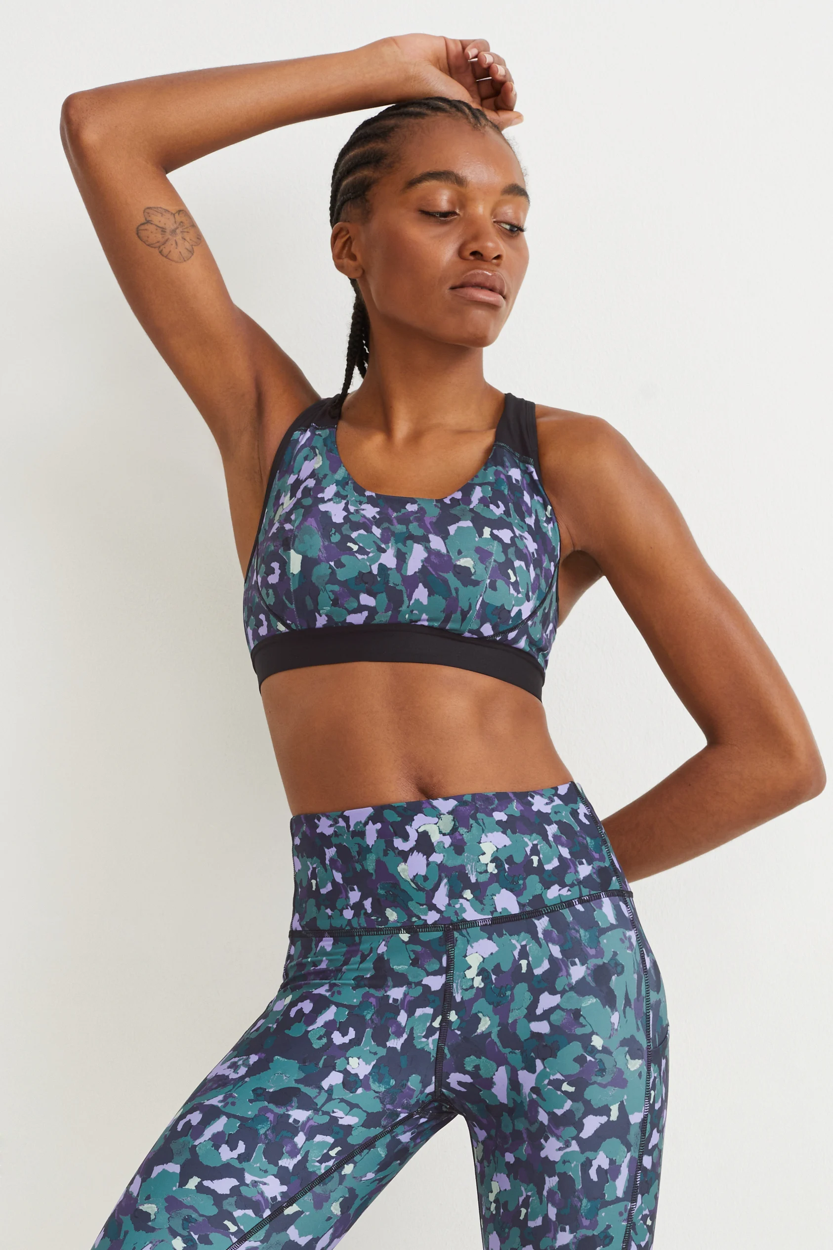 Sports bra - padded - 4 Way Stretch - patterned
