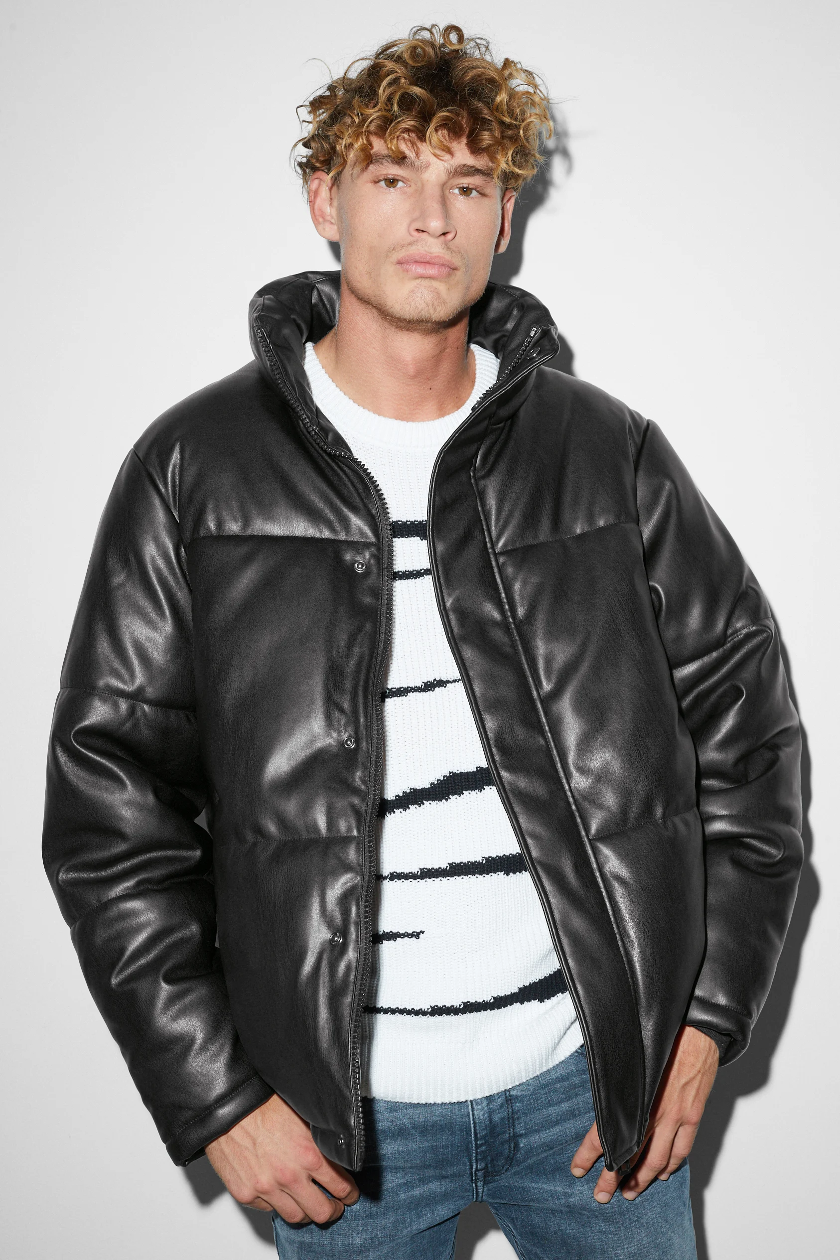 Quilted jacket - faux leather