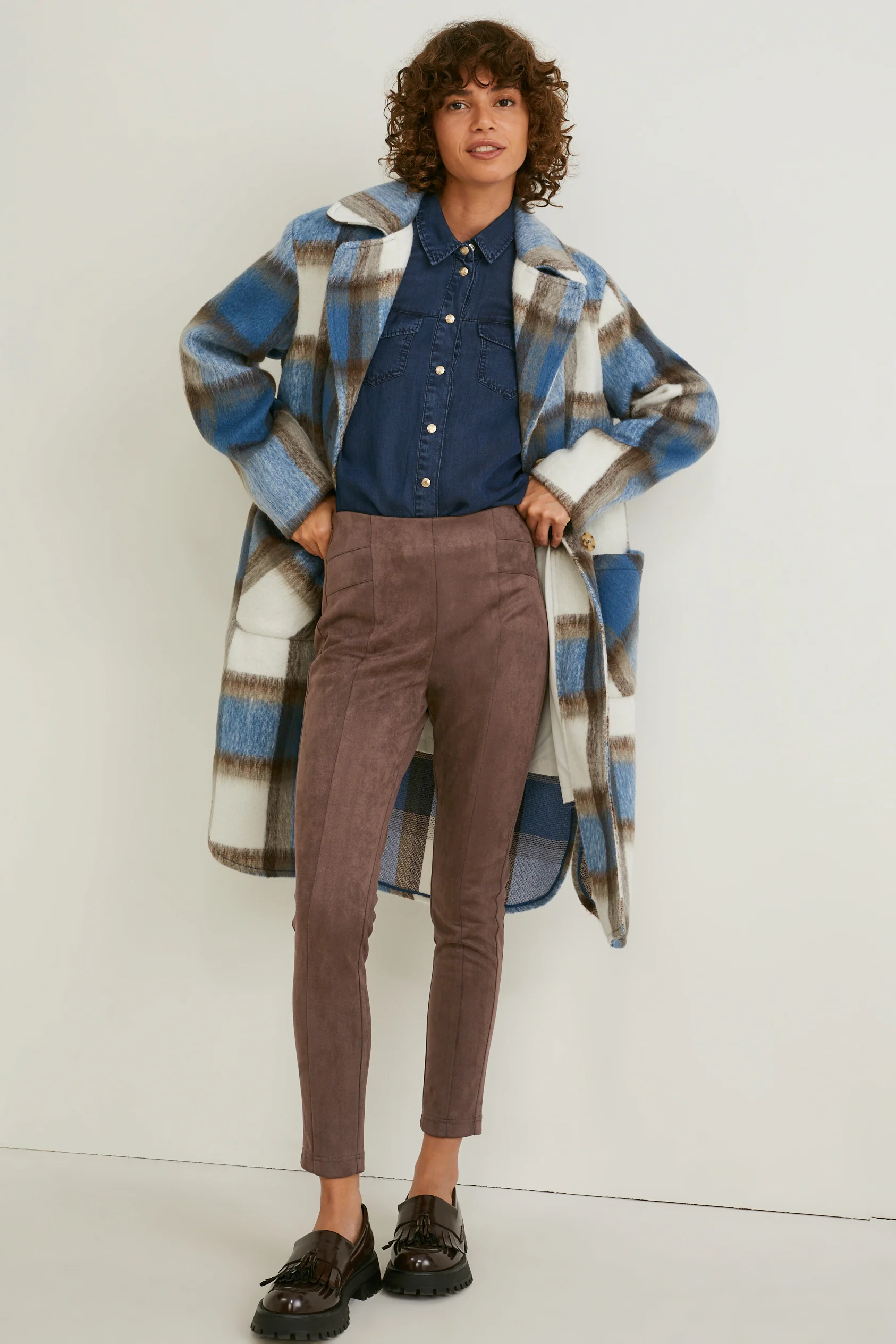 Trousers - faux suede