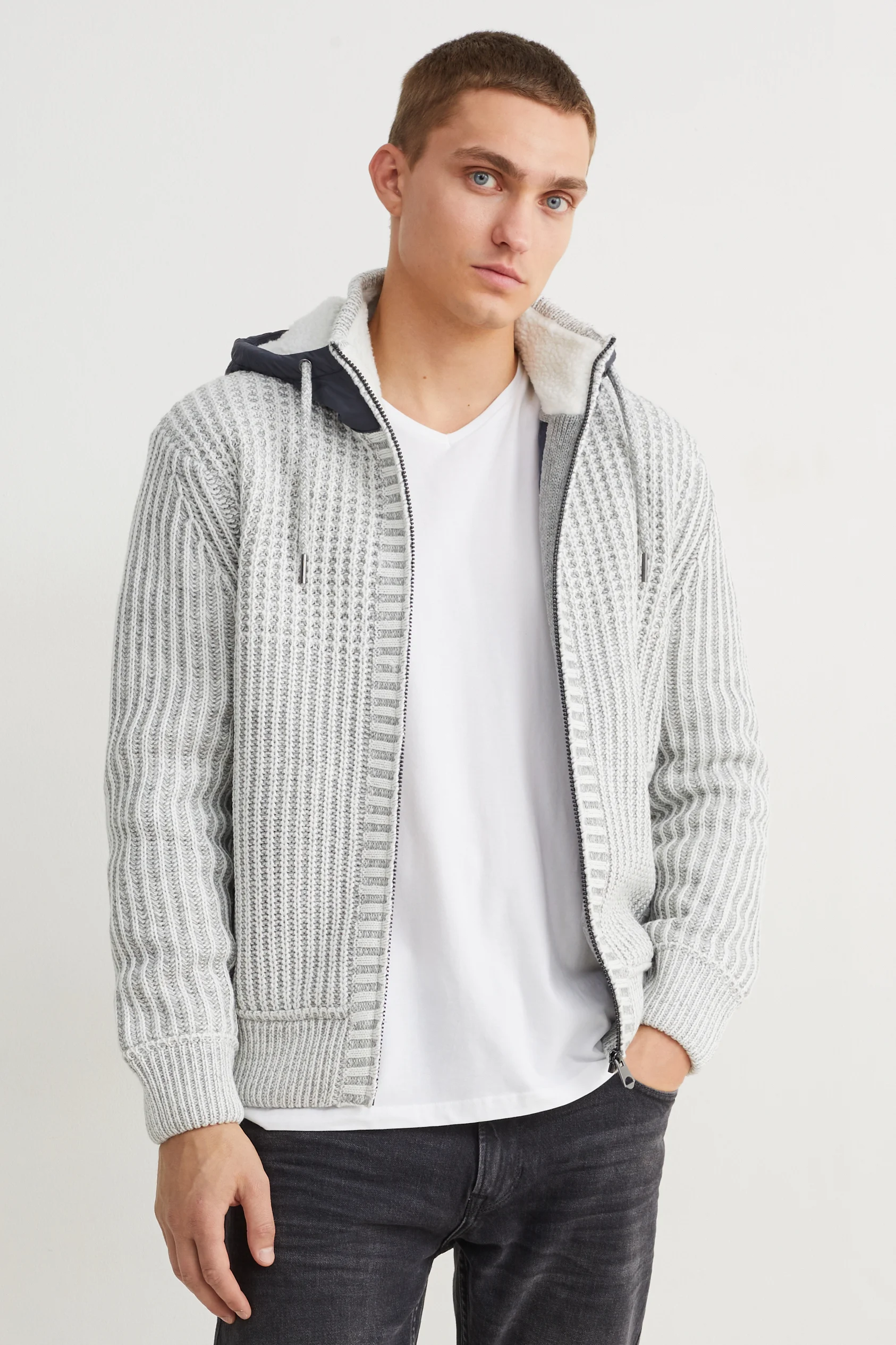 Cardigan with hood