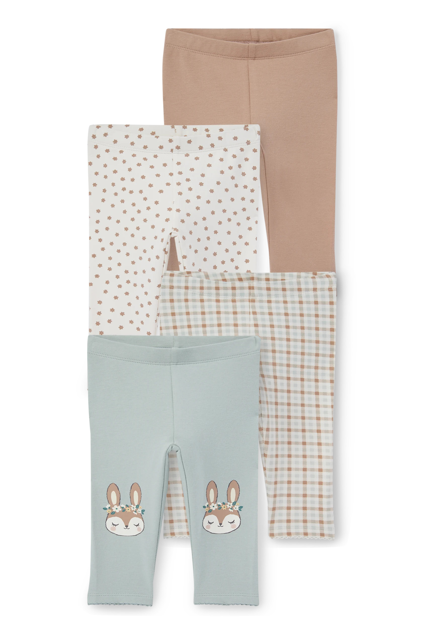 Multipack of 4 - bunny - baby thermal leggings
