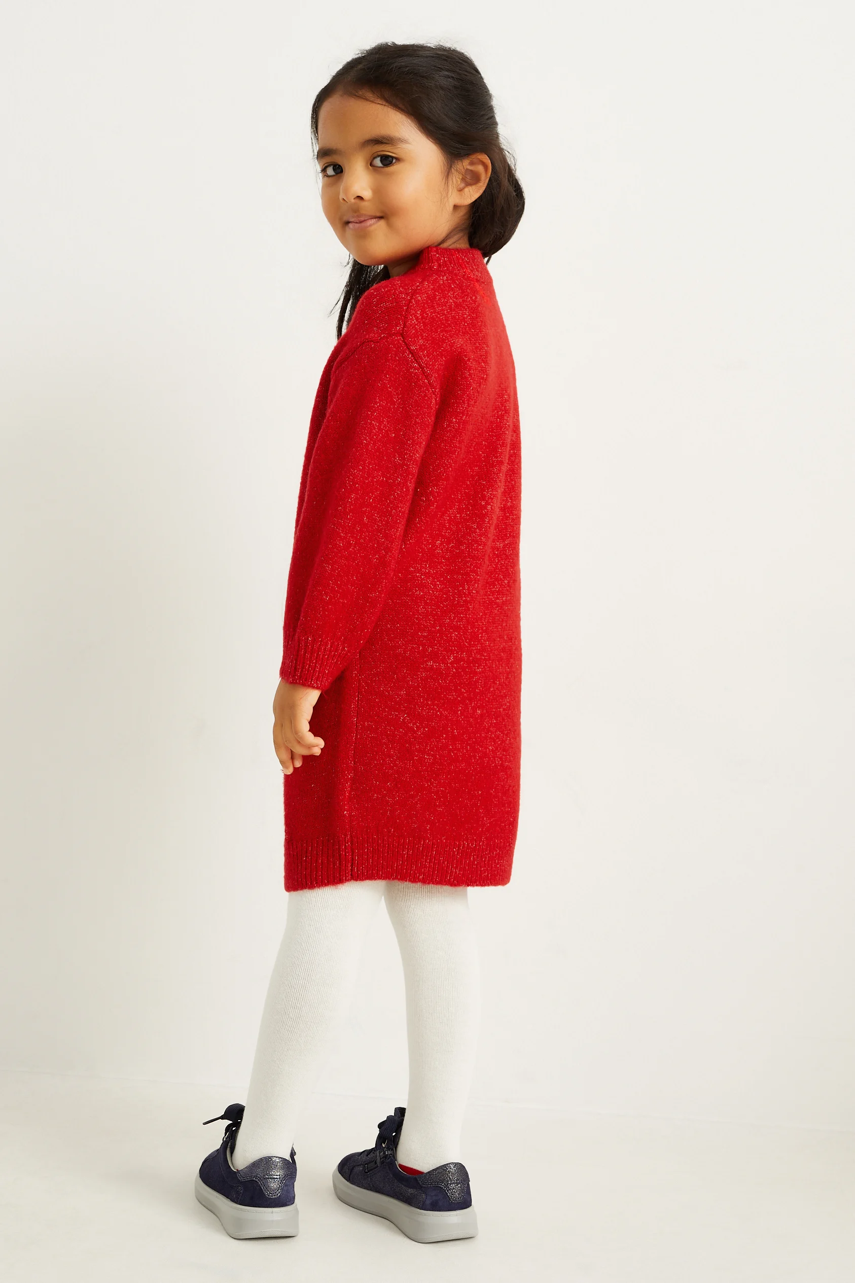 Animals - set - knitted Christmas dress and tights