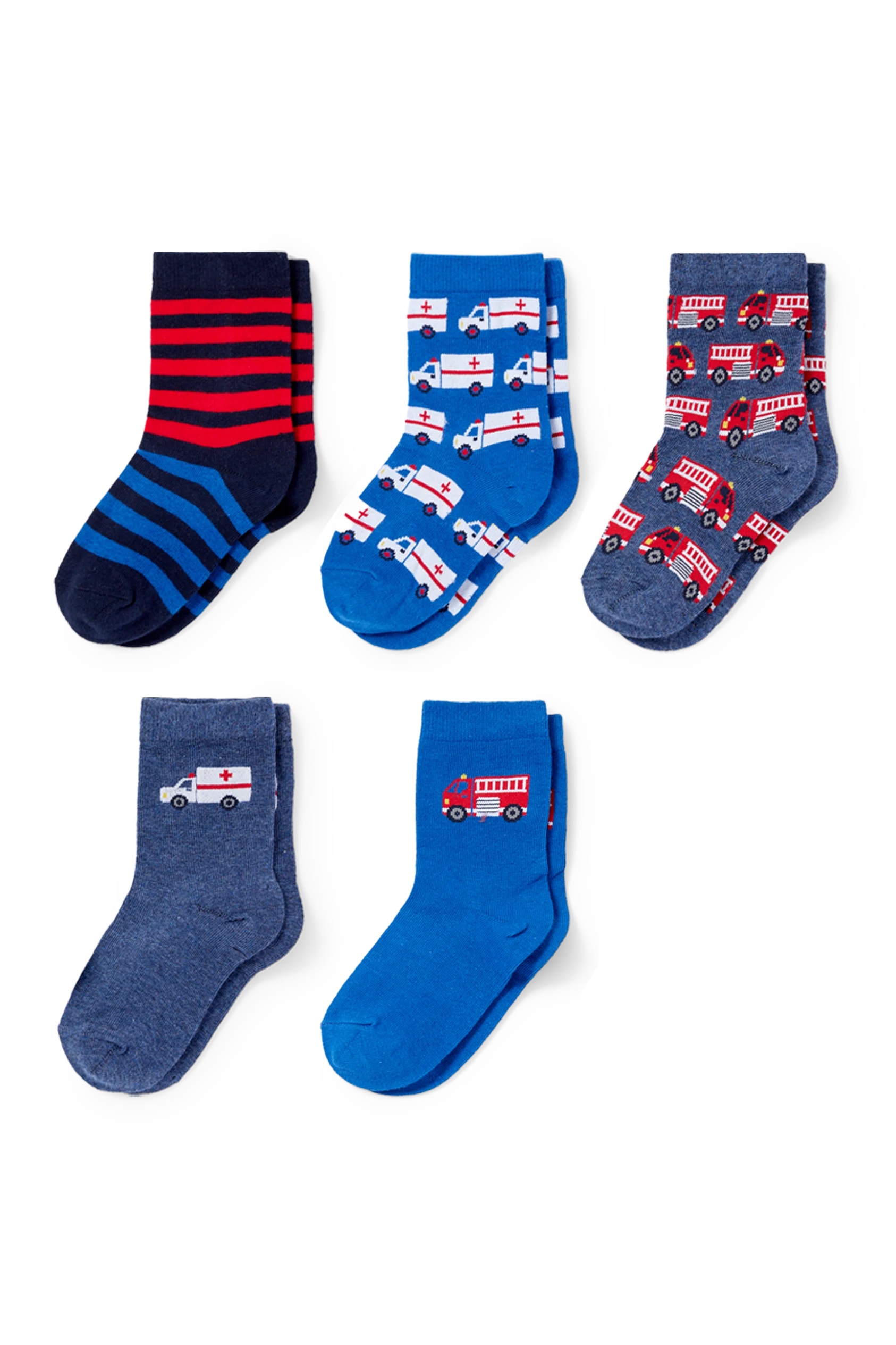 Multipack of 5 - ambulance - socks with motif