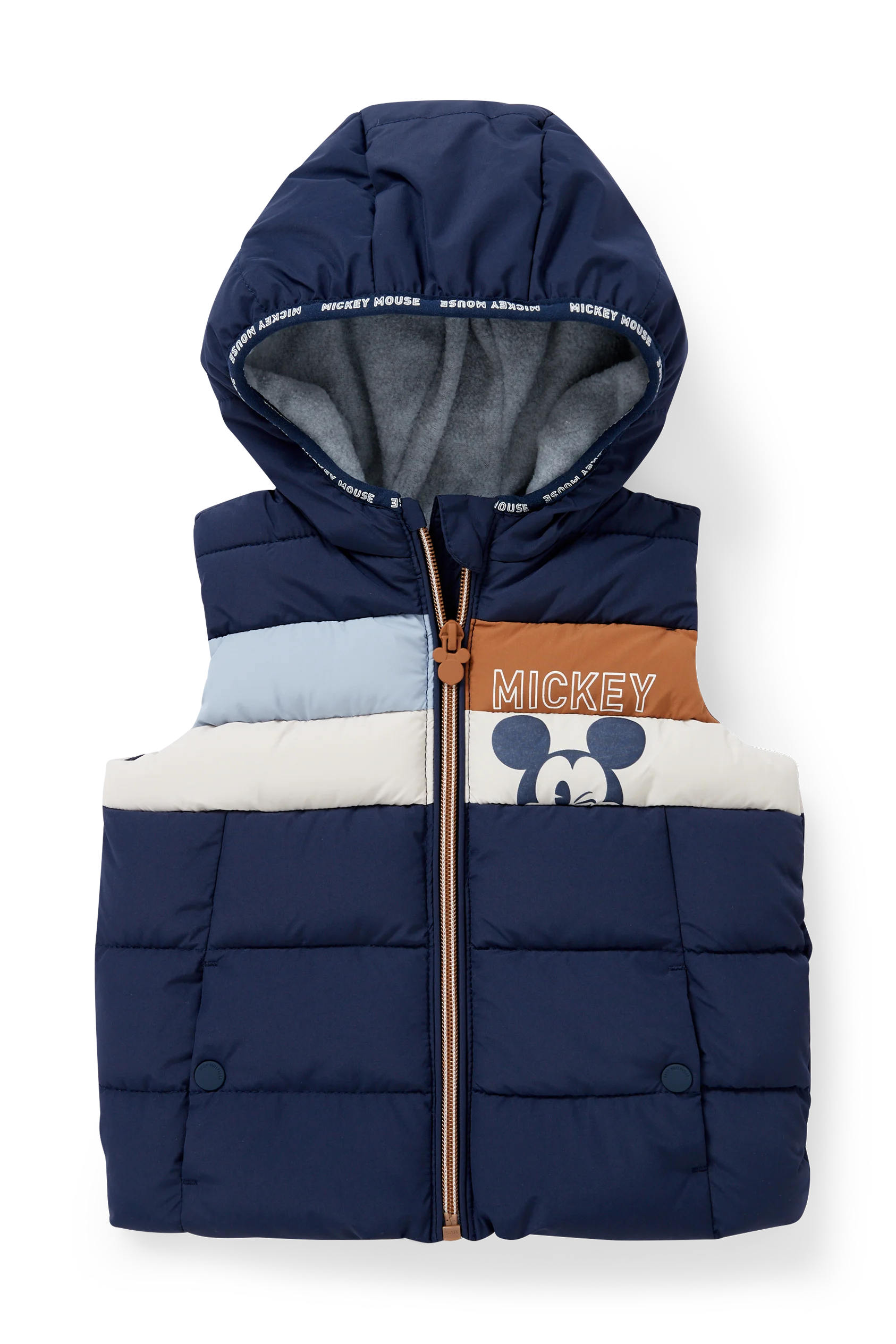Mickey Mouse - baby quilted gilet with hood